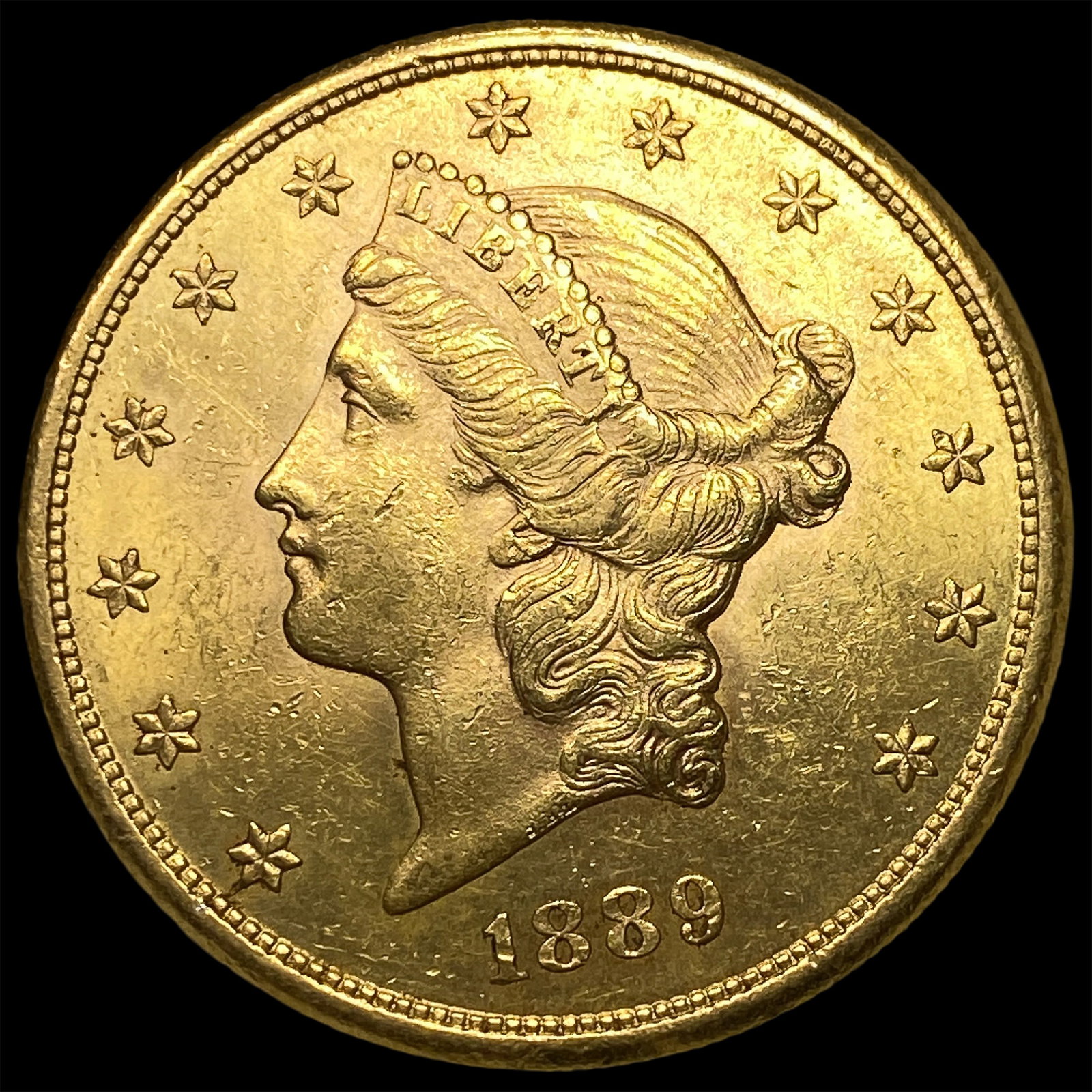 1889-S Gold $20 Liberty Head Double Eagle CHOICE BU: 1889-S Gold $20 Liberty Head Double Eagle CHOICE BU