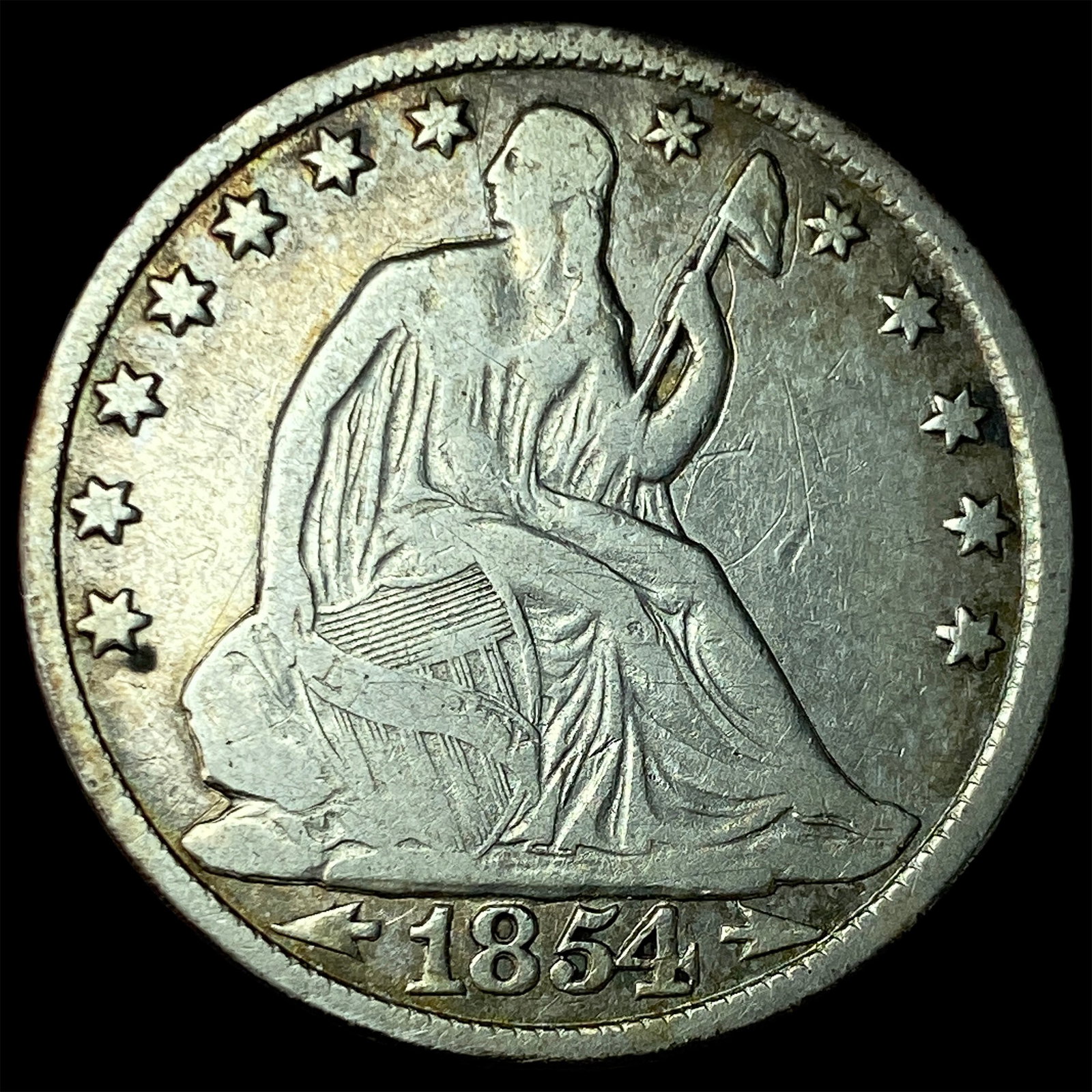 1854-O Silver Seated Liberty Half Dollar NEARLY UNCIRCULATED (1 of 2)
