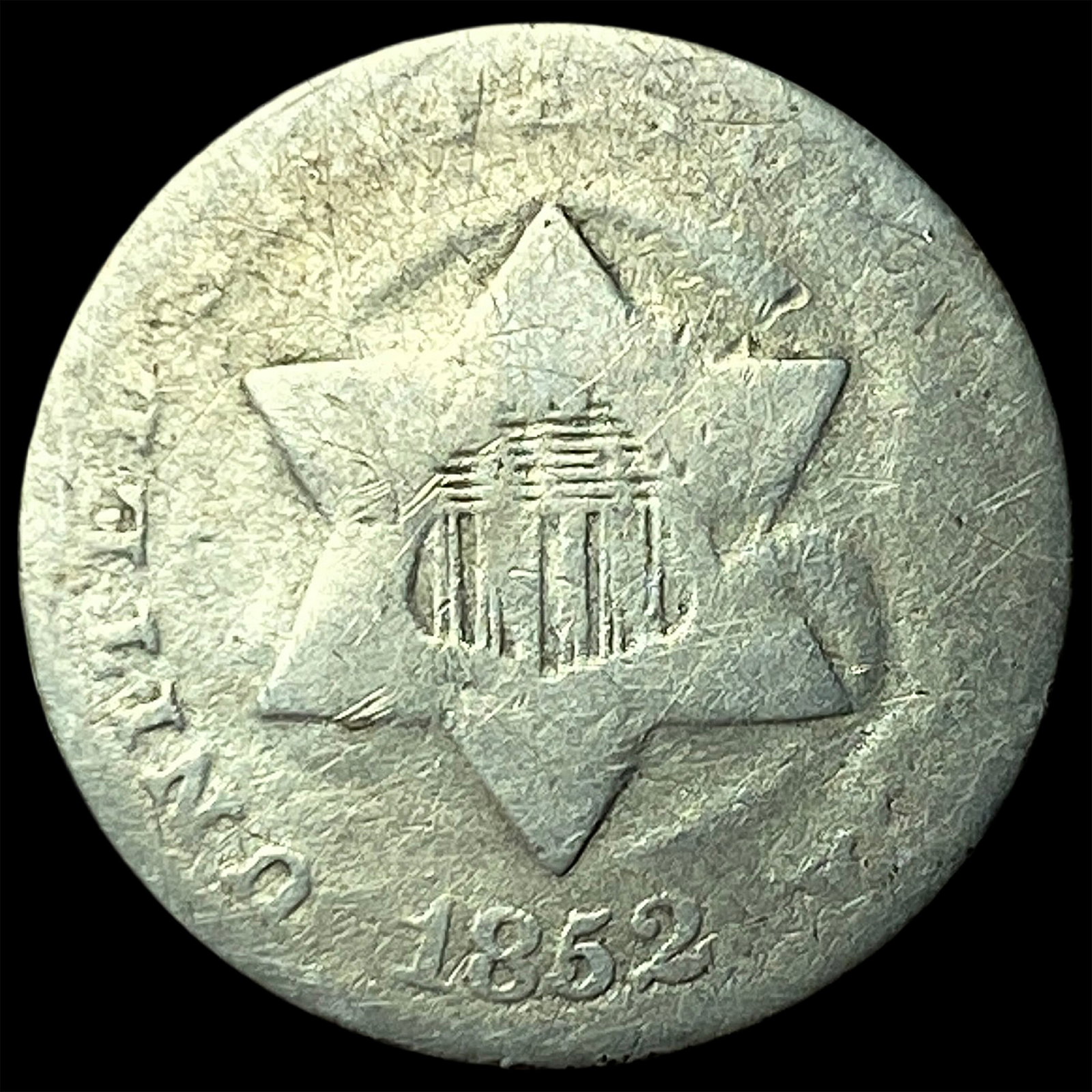 1852 Silver Three-Cent Piece NICELY CIRCULATED (1 of 2)