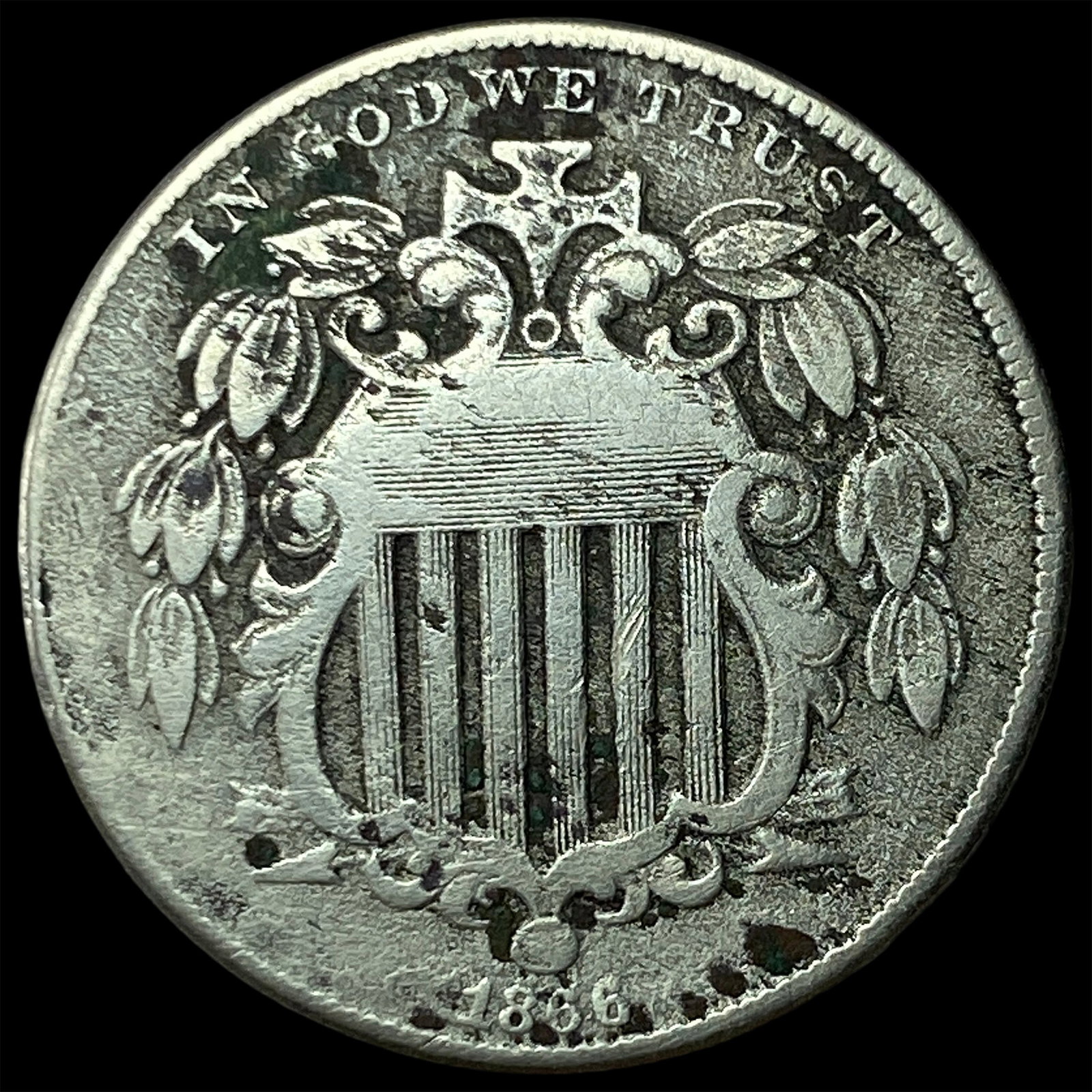 1866 Shield Nickel LIGHTLY CIRCULATED (1 of 2)
