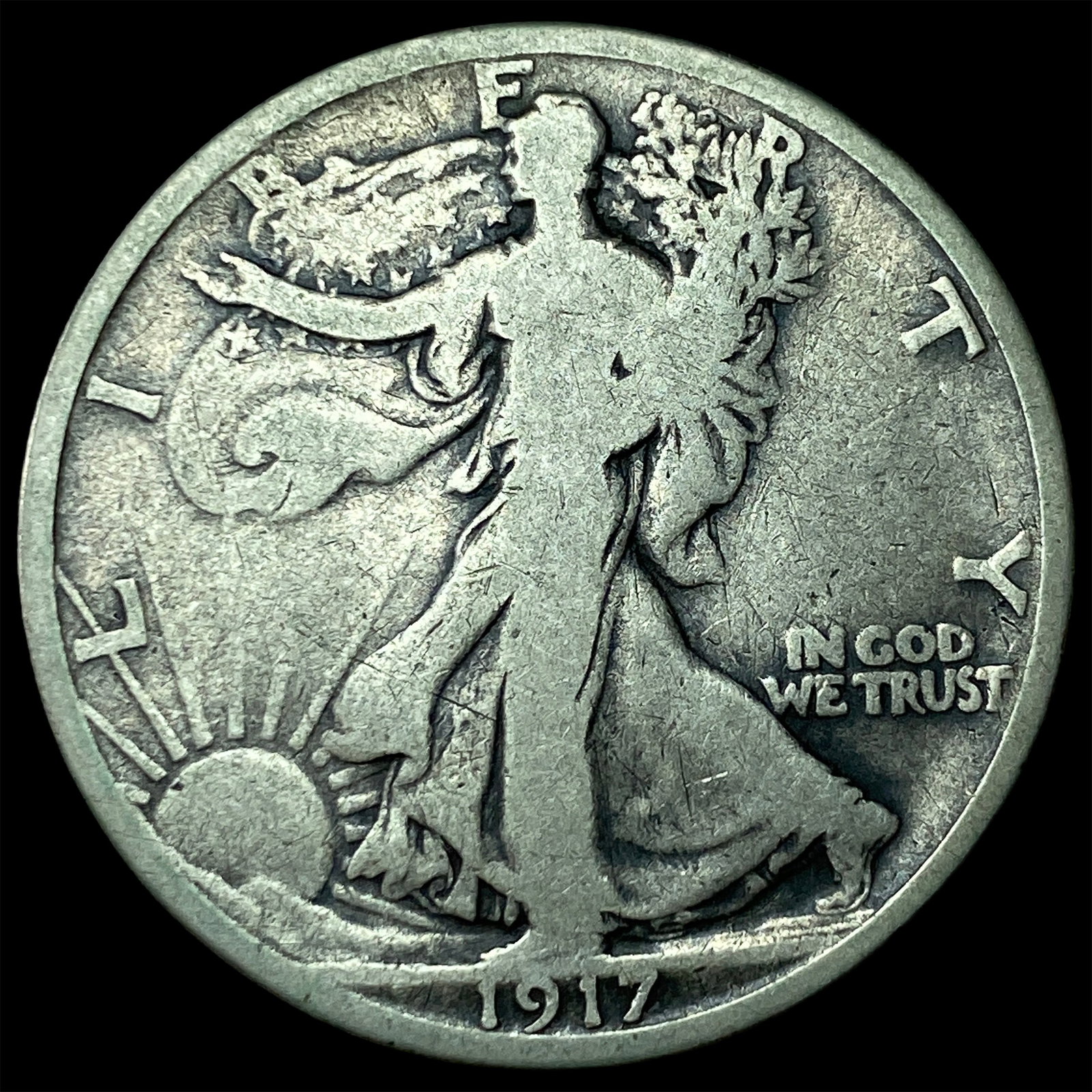 1917 Walking Liberty Half Dollar LIGHTLY CIRCULATED: 1917 Walking Liberty Half Dollar LIGHTLY CIRCULATED