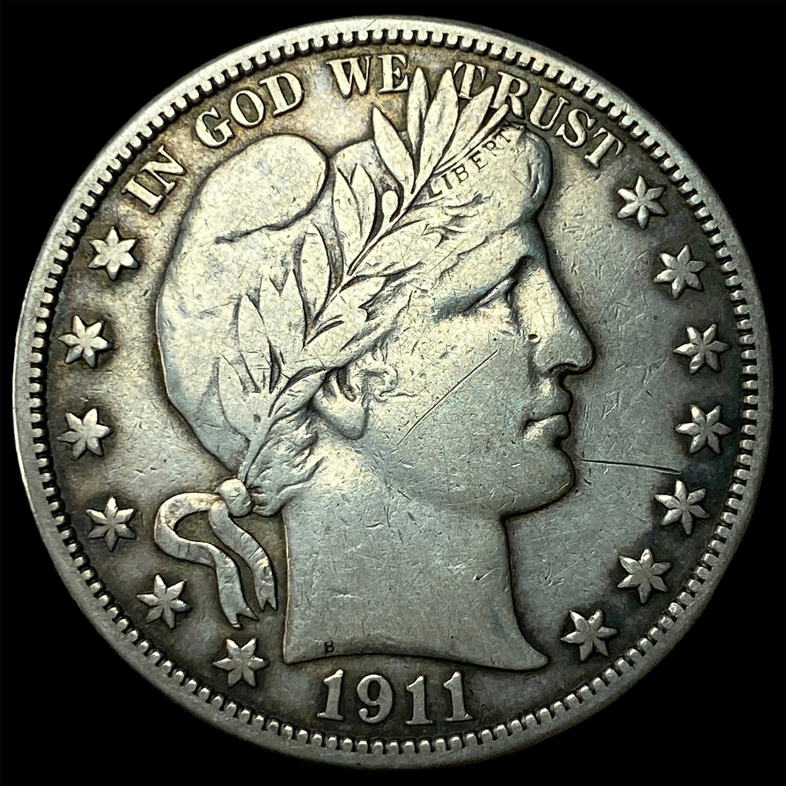 1911 Silver Half Dollar (Barber) NEARLY UNCIRCULATED (1 of 2)