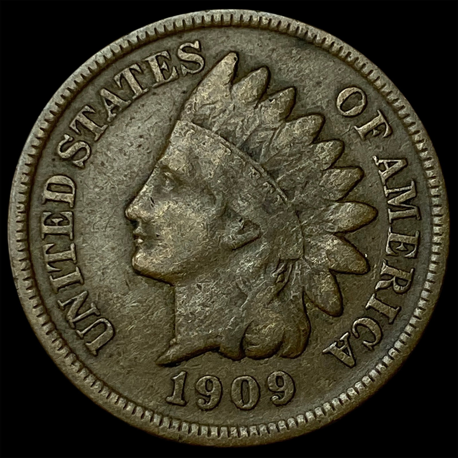 1909-S Indian Head Cent NEARLY UNCIRCULATED (1 of 2)