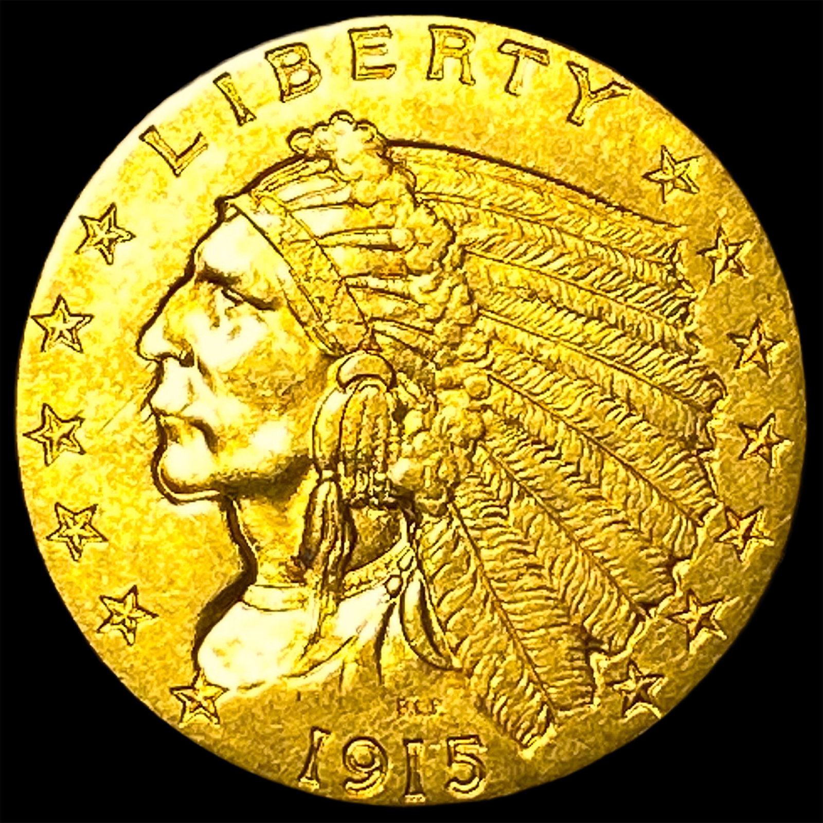 1915 Indian Head Gold $2.5 Quarter Eagle UNCIRCULATED: 1915 Indian Head Gold $2.5 Quarter Eagle UNCIRCULATED