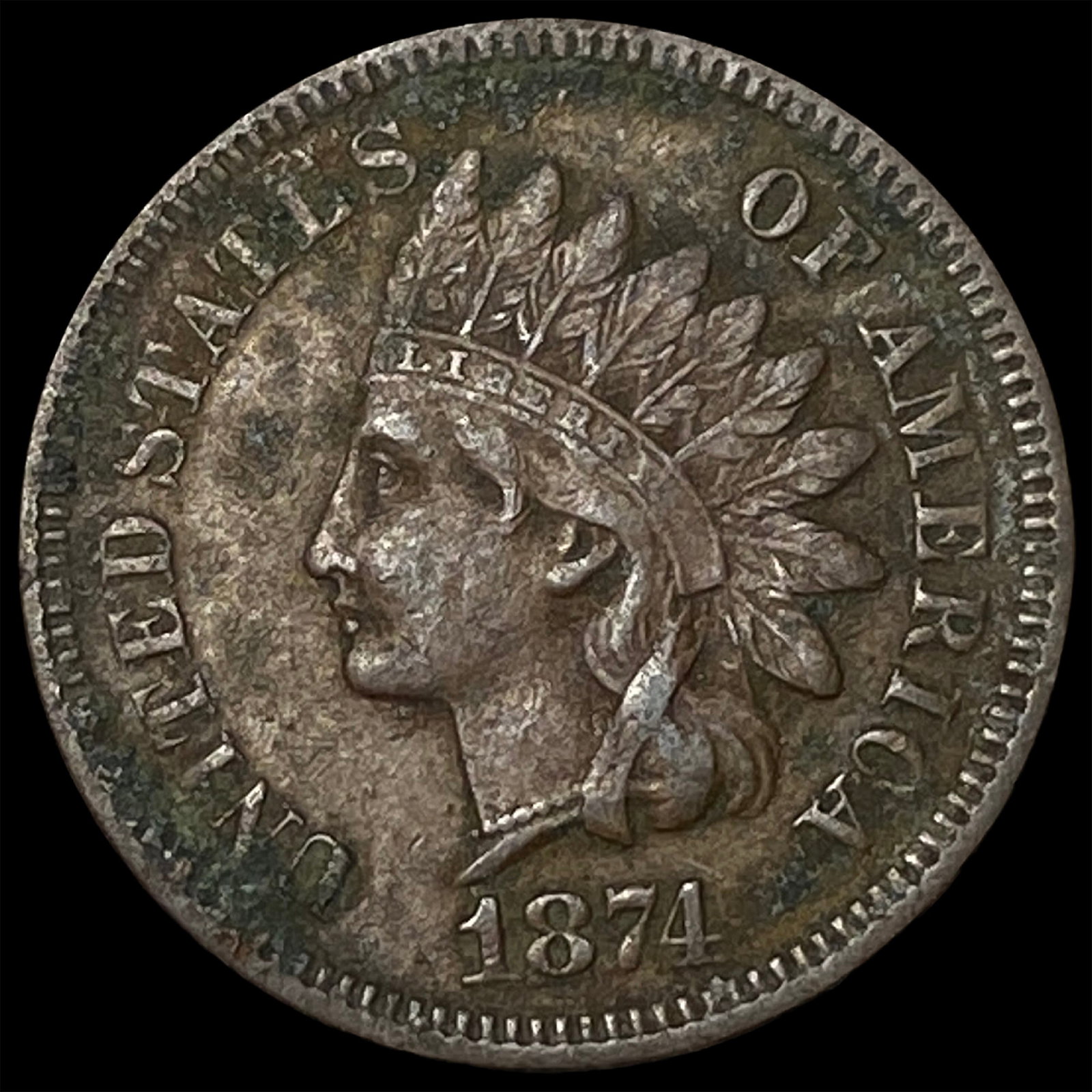 1874 Indian Head Cent LIGHTLY CIRCULATED: 1874 Indian Head Cent LIGHTLY CIRCULATED