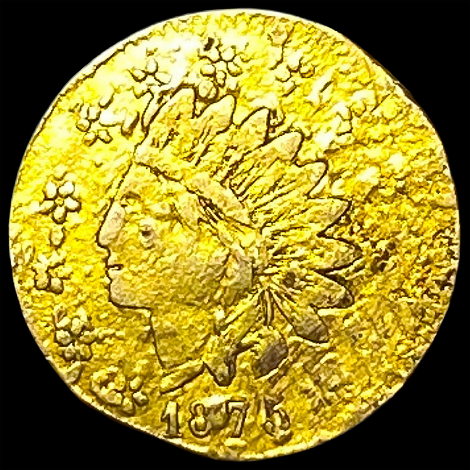 1875 Indian Head Gold Dollar Charm HIGH GRADE: 1875 Indian Head Gold Dollar Charm HIGH GRADE