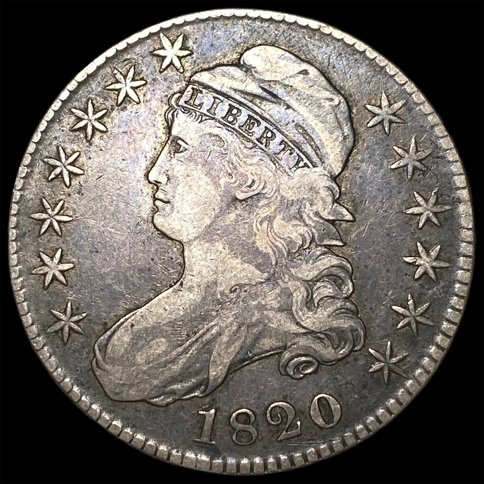 1820 Capped Bust Half Dollar NEARLY UNCIRCULATED: 1820 Capped Bust Half Dollar NEARLY UNCIRCULATED