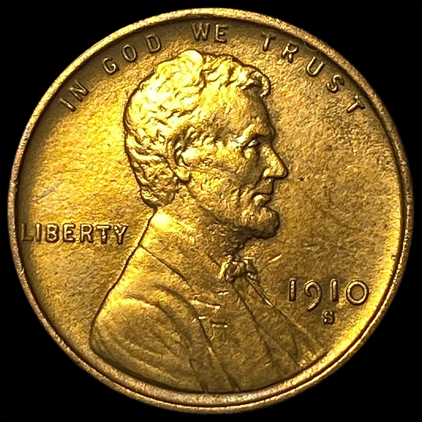 1910-S Lincoln Wheat Cent CLOSELY UNCIRCULATED: 1910-S Lincoln Wheat Cent CLOSELY UNCIRCULATED
