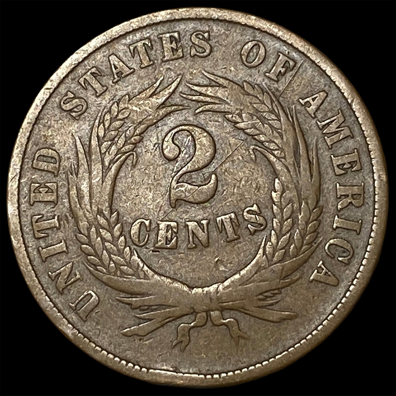 1869 Two-Cent Piece NEARLY UNCIRCULATED - 2