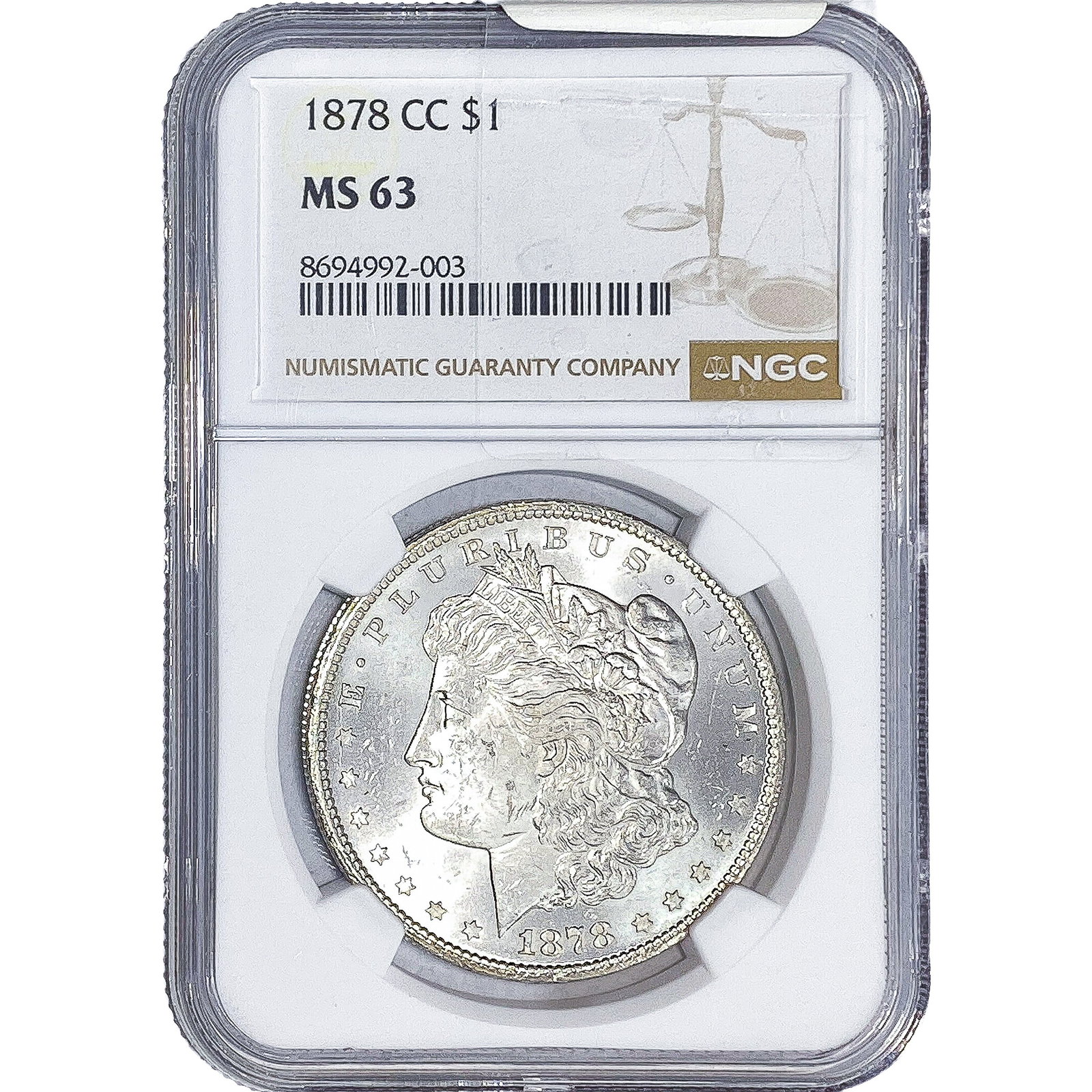 1878-CC Morgan Silver Dollar NGC MS63 (1 of 4)
