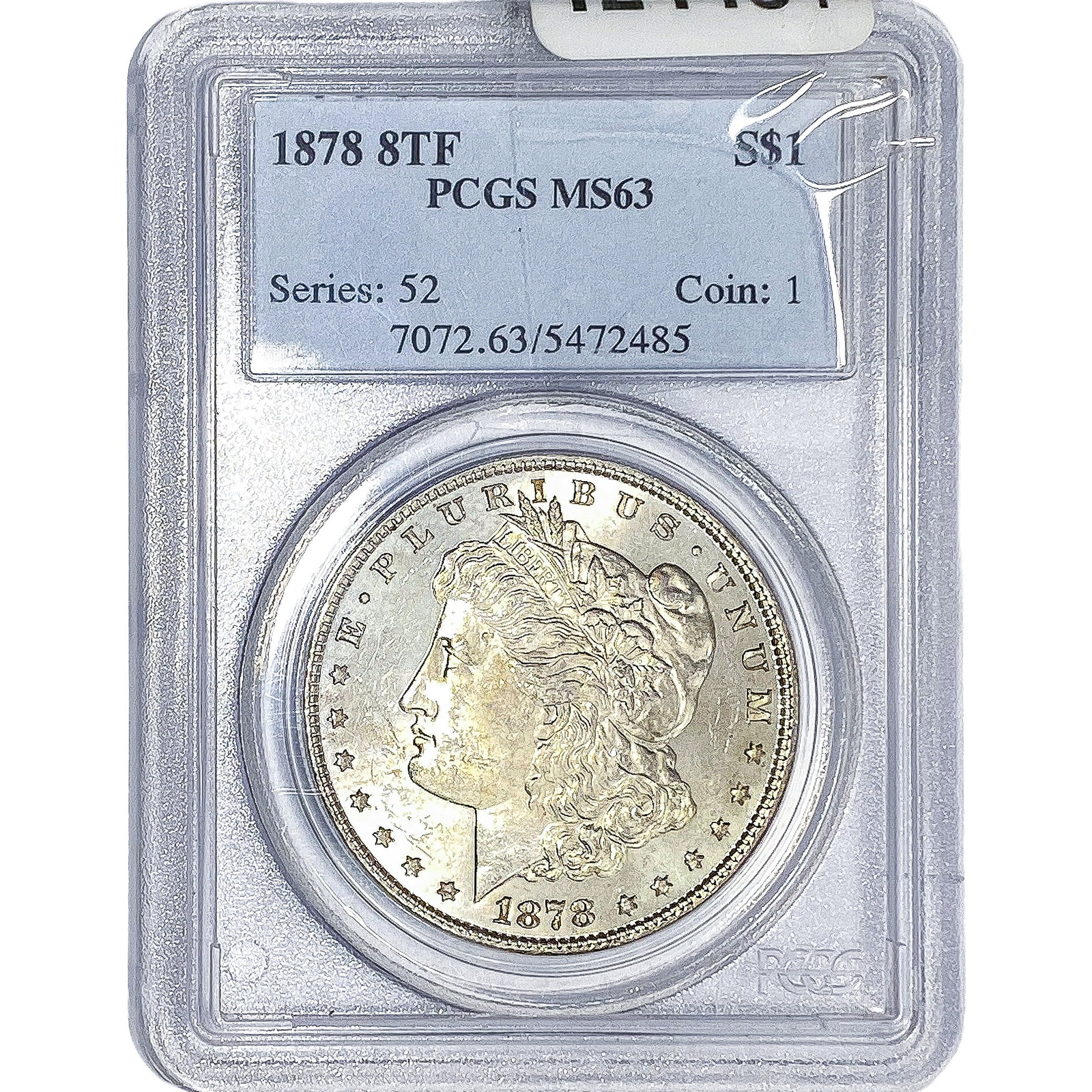 1878 8TF Morgan Silver Dollar PCGS MS63: 1878 8TF Morgan Silver Dollar PCGS MS63