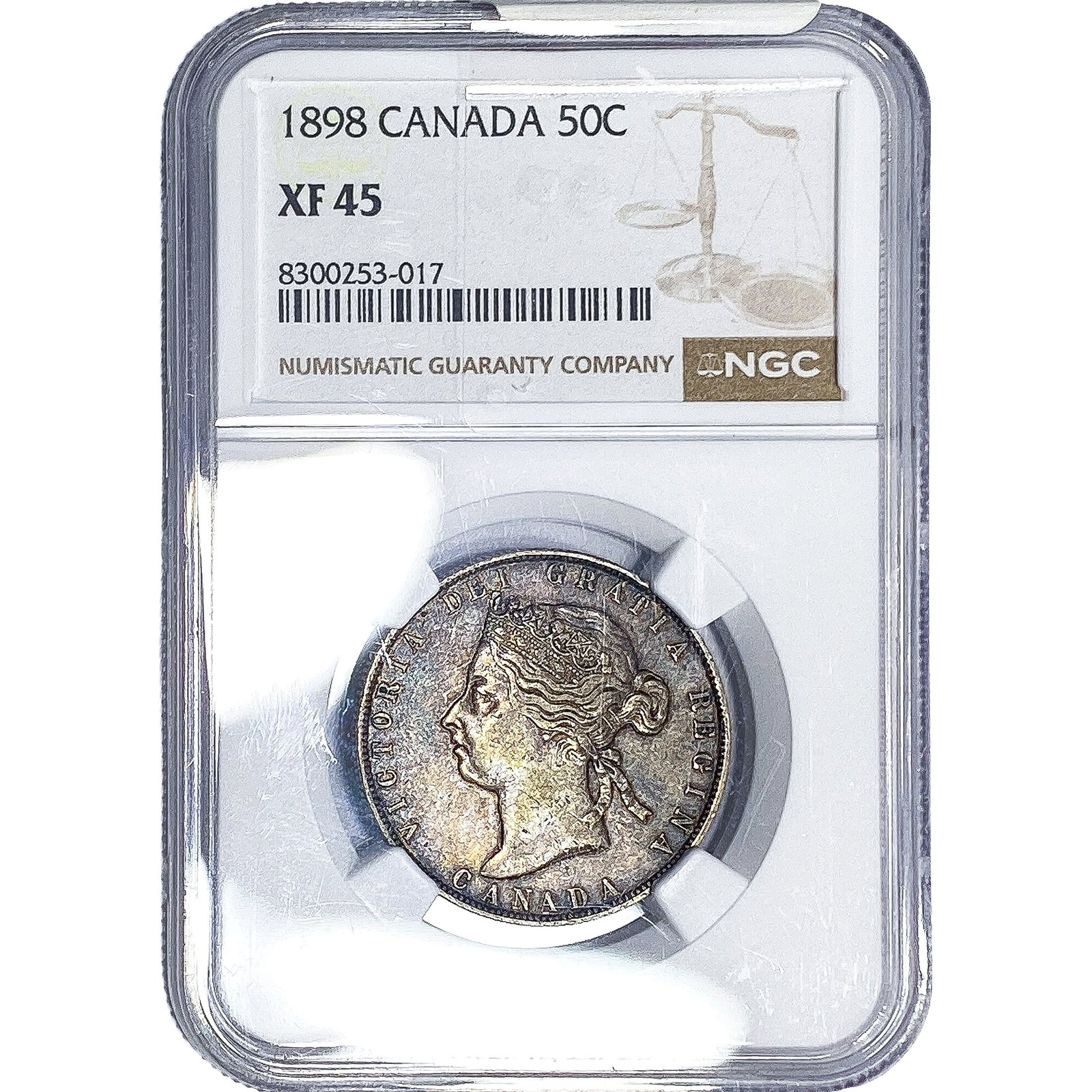 1898 Canada Silver 50C NGC XF45: 1898 Canada Silver 50C NGC XF45