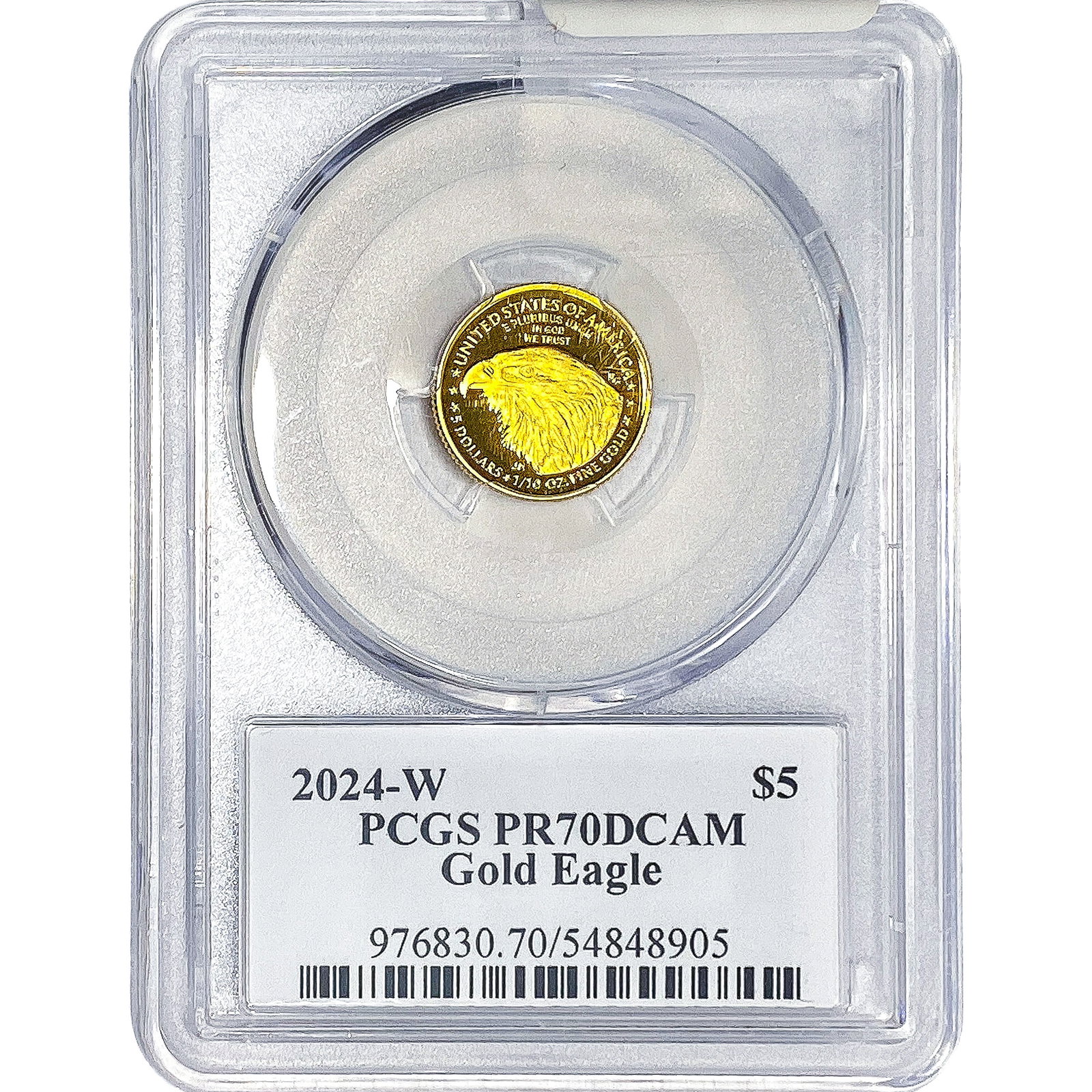 2024-W 1/10oz $5 Gold Eagle PCGS PR70 DCAM: 2024-W 1/10oz $5 Gold Eagle PCGS PR70 DCAM