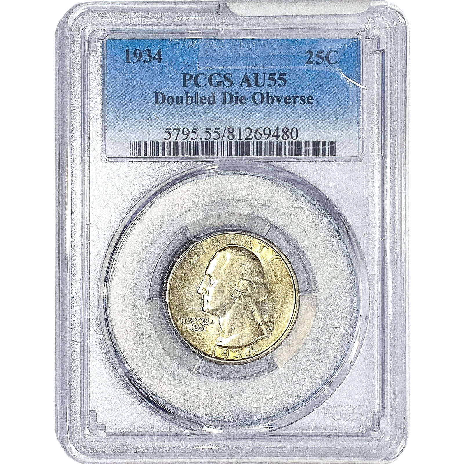 1934 Washington Silver Quarter PCGS AU55 DDO: 1934 Washington Silver Quarter PCGS AU55 DDO
