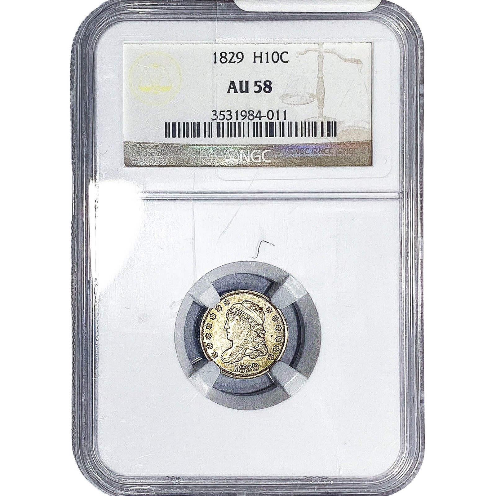 1829 Capped Bust Half Dime NGC AU58 (1 of 4)