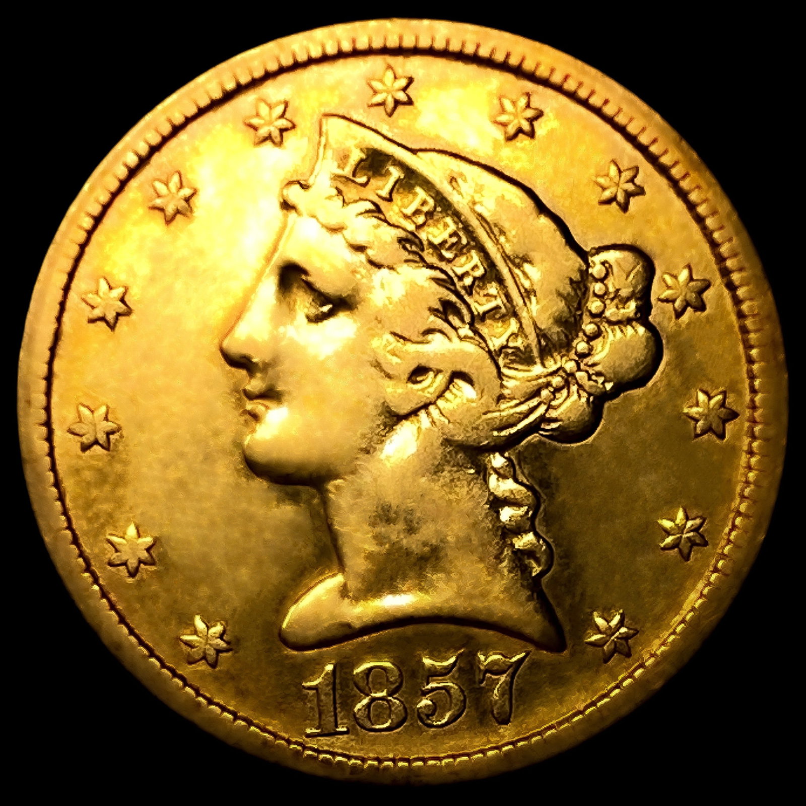 1857 $5 Gold Half Eagle (1 of 2)