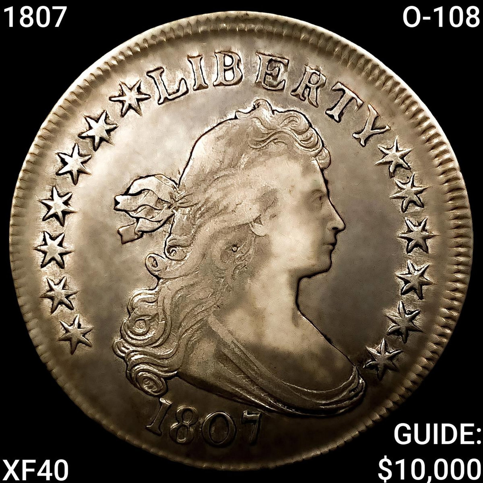 1807 O-108 Draped Bust Half Dollar NEARLY UNCIRCULATED (1 of 2)