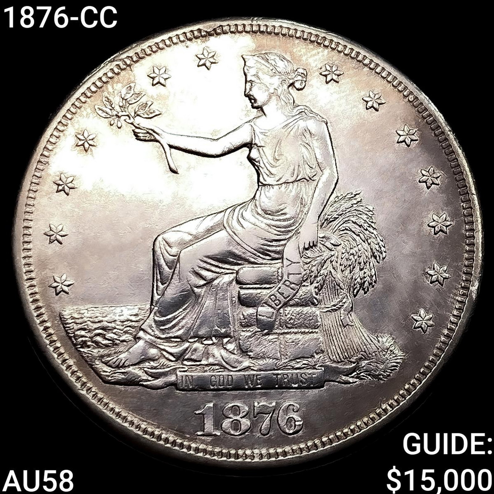 1876-CC Silver Trade Dollar CHOICE AU (1 of 2)