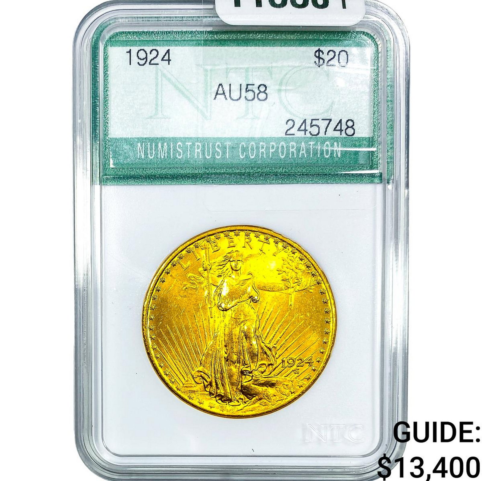 1924 $20 Gold Double Eagle NTC AU58: 1924 $20 Gold Double Eagle NTC AU58