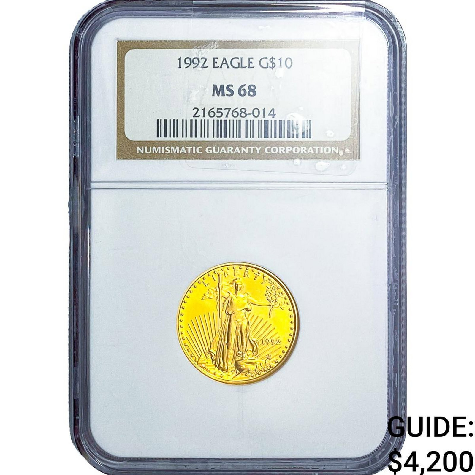 1992 1/4oz Gold Eagle $10 NGC MS68 (1 of 2)