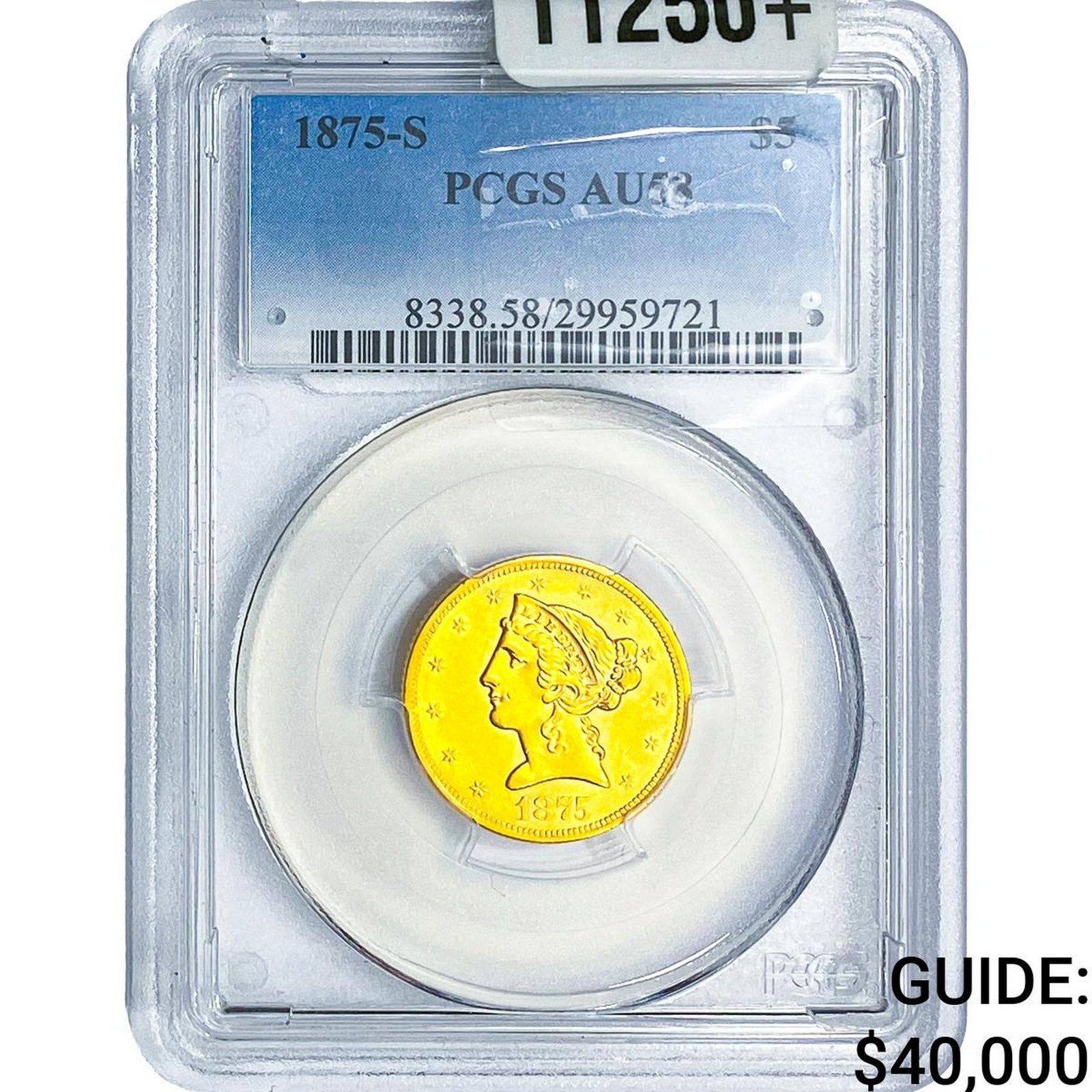 1875-S $5 Gold Half Eagle PCGS AU58 (1 of 2)