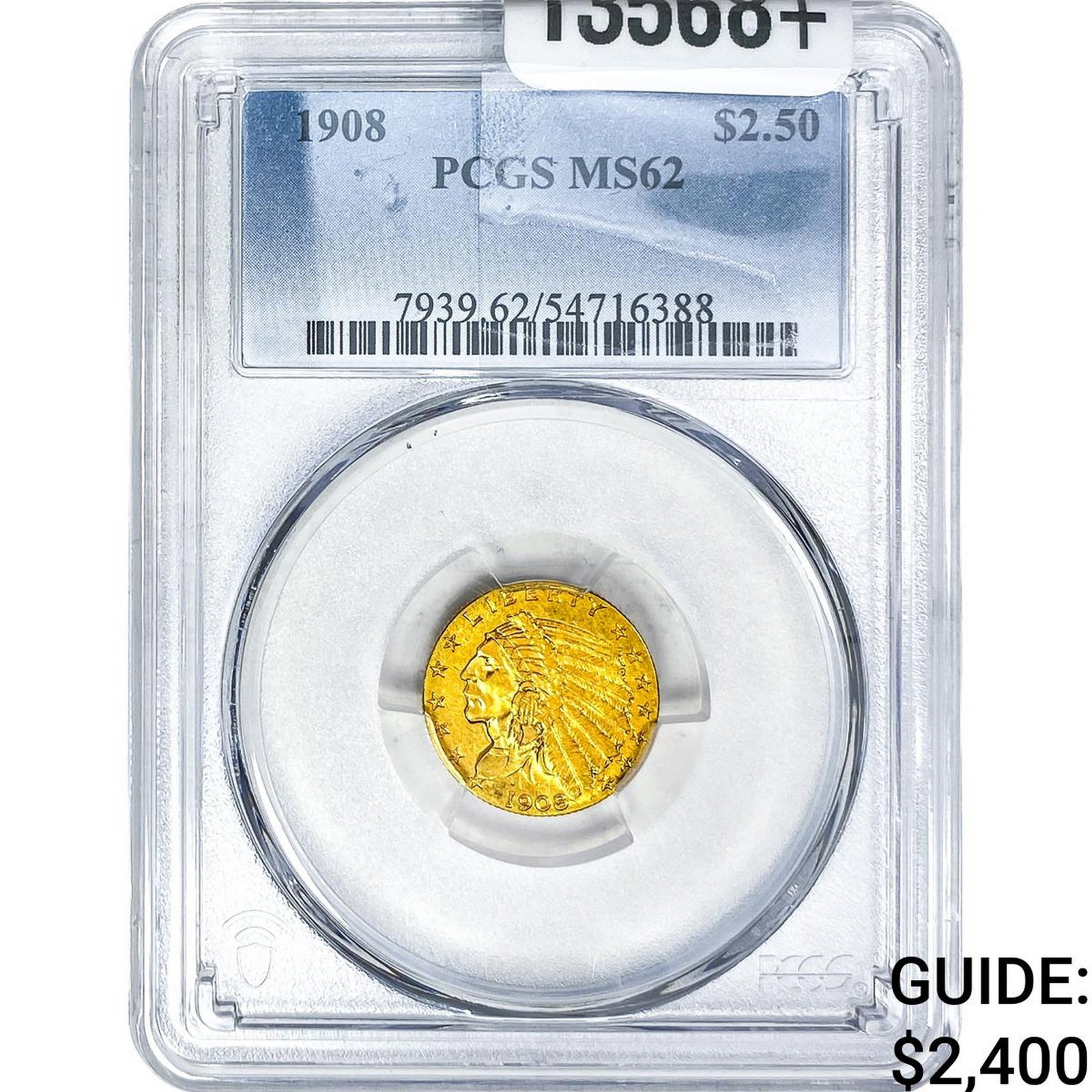 1908 $2.50 Gold Quarter Eagle PCGS MS62 (1 of 4)