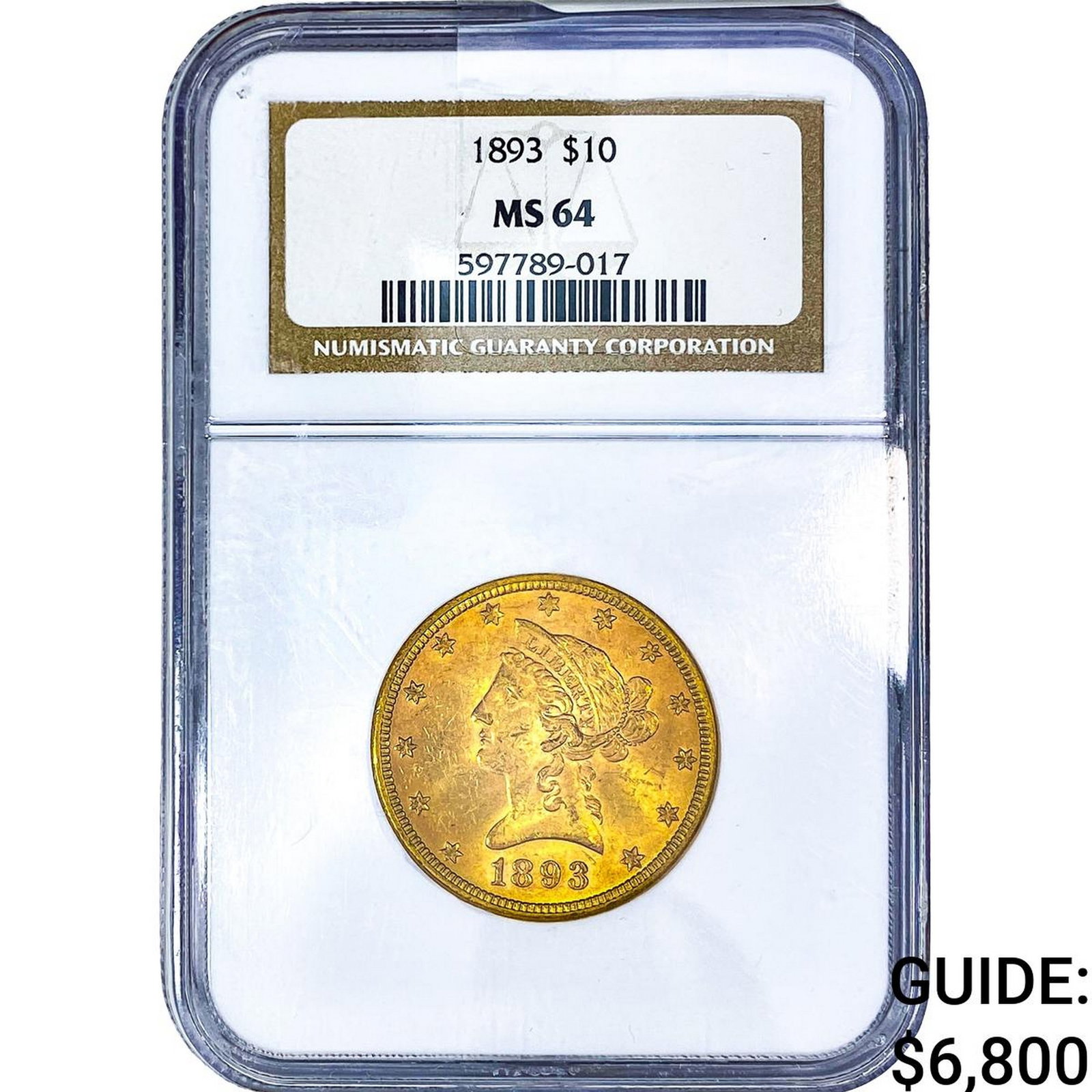 1893 $10 Gold Eagle NGC MS64 (1 of 4)