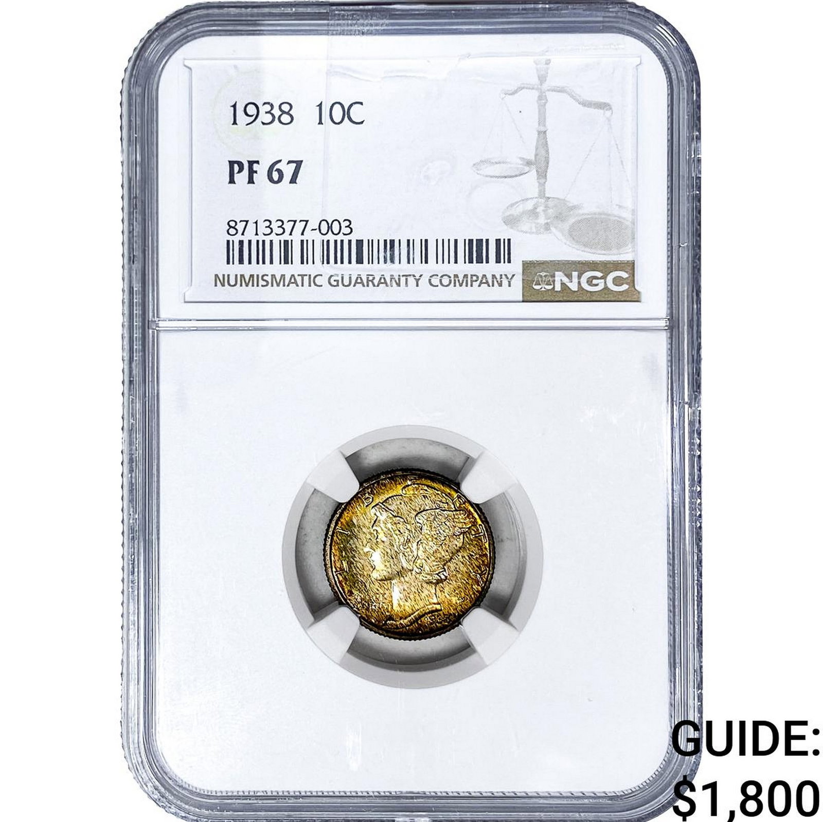 1938 Mercury Silver Dime NGC PF67: 1938 Mercury Silver Dime NGC PF67