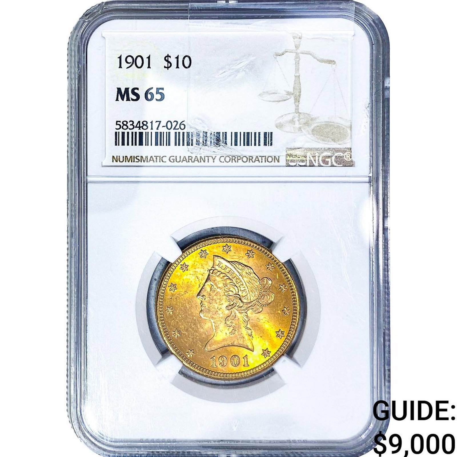 1901 $10 Gold Eagle NGC MS65: 1901 $10 Gold Eagle NGC MS65