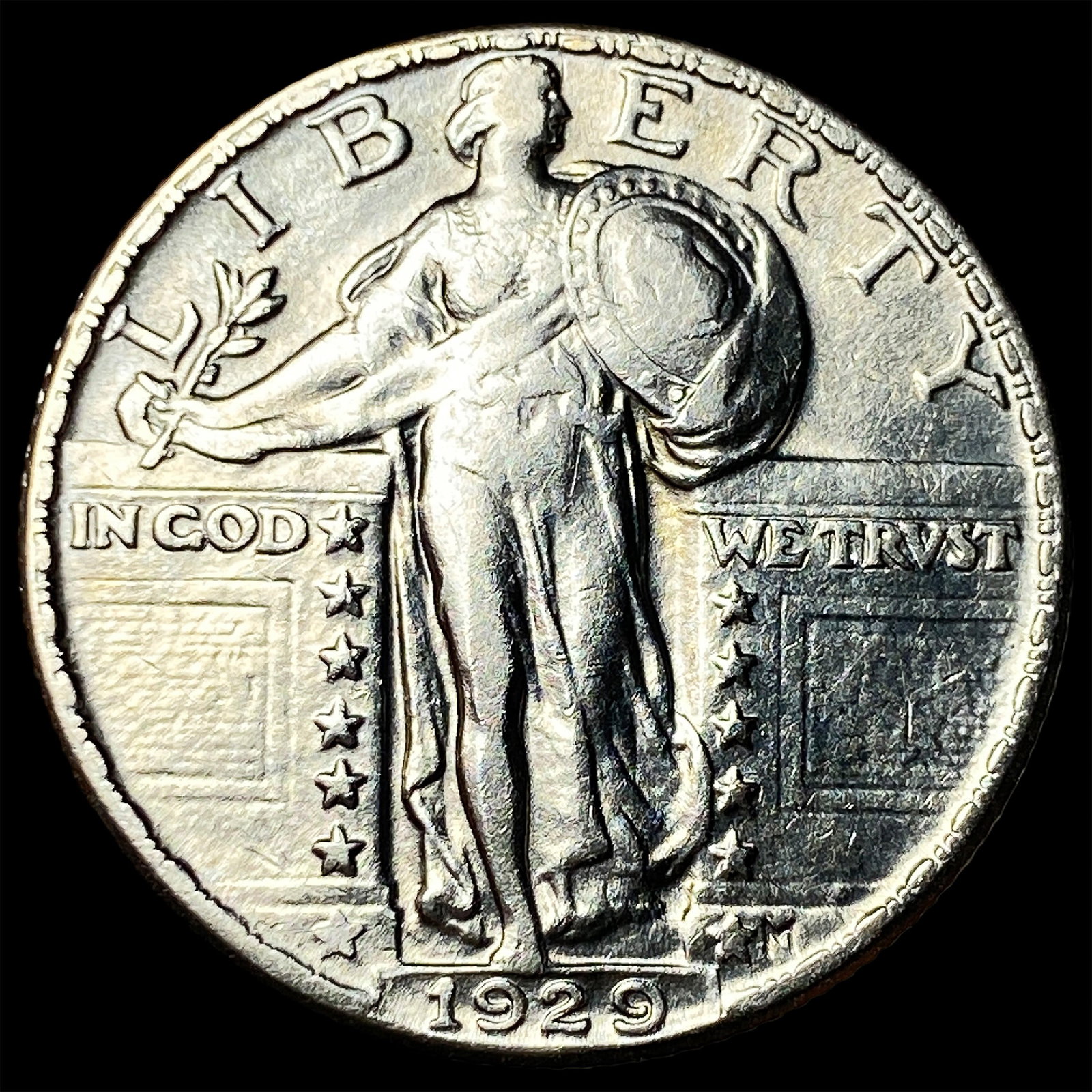 1929 Silver Standing Liberty Quarter CHOICE AU (1 of 2)