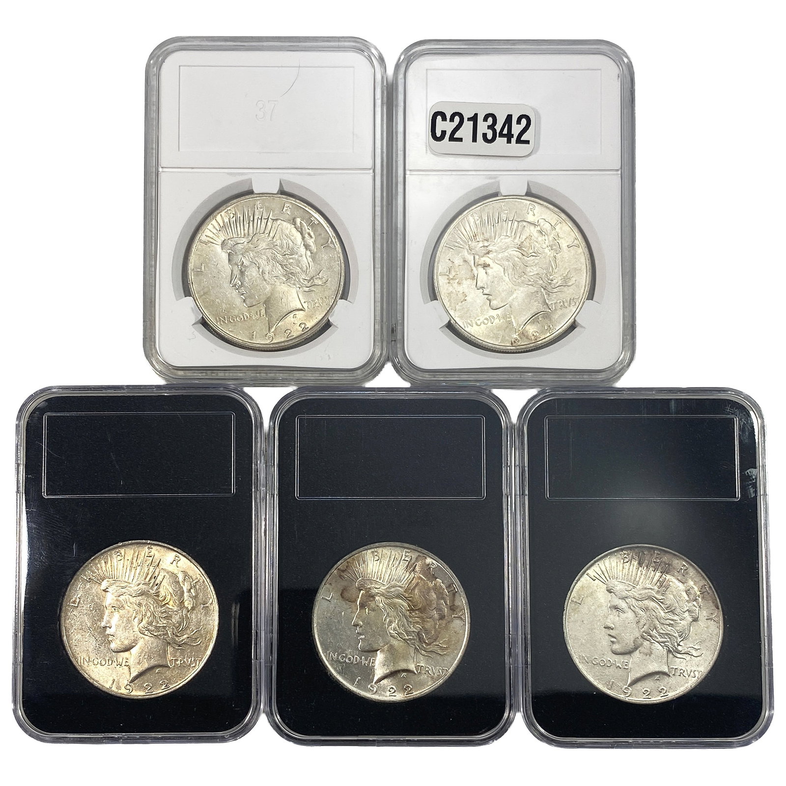 [5 Coins] 1922 Silver Peace Dollar (1 of 2)