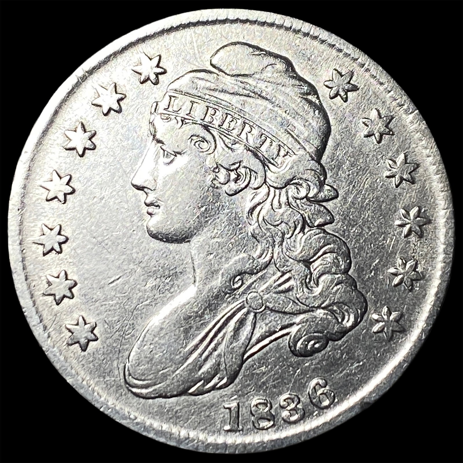 1836 Capped Bust Half Dollar CLOSELY UNCIRCULATED (1 of 2)