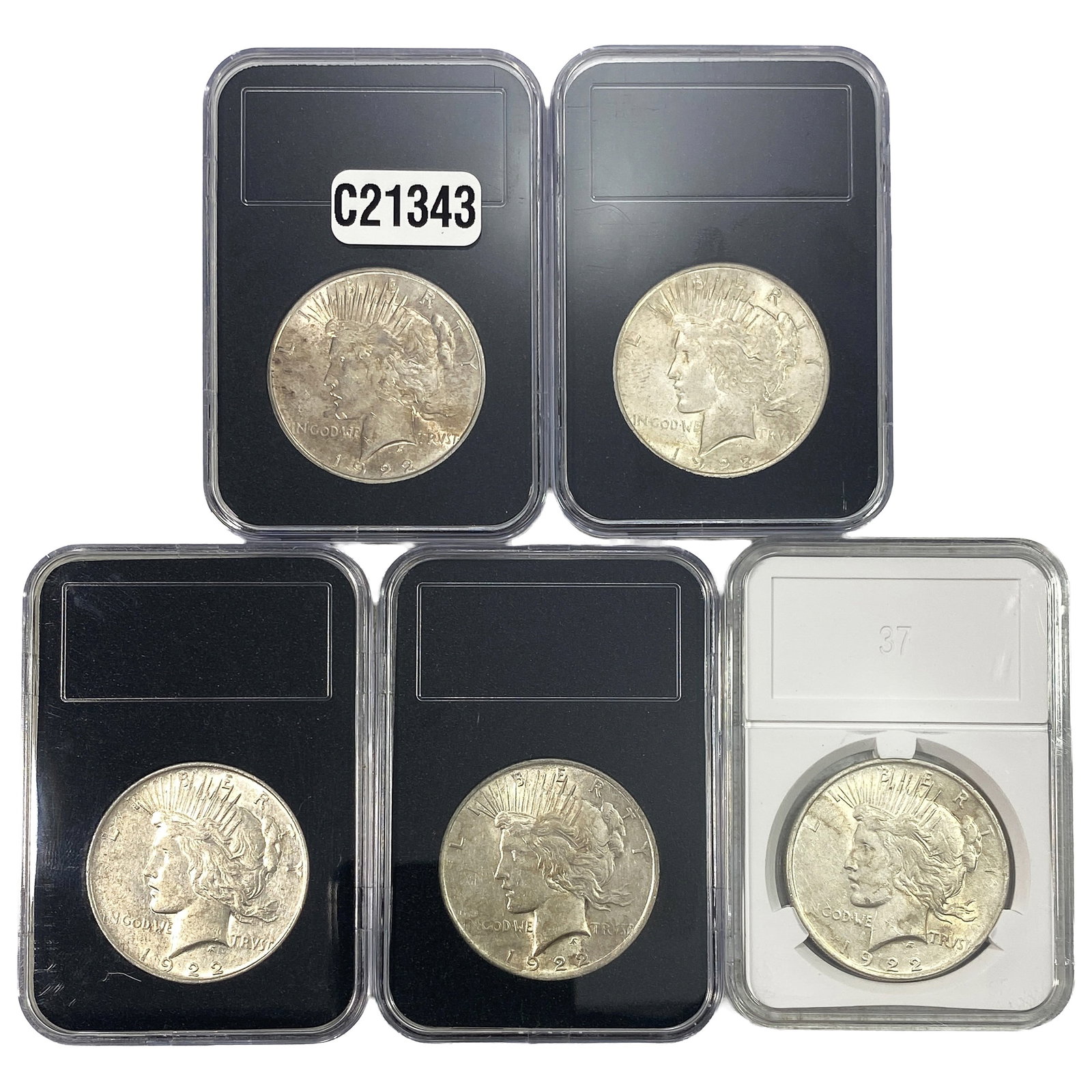 [5 Coins] 1922 Silver Peace Dollar (1 of 2)