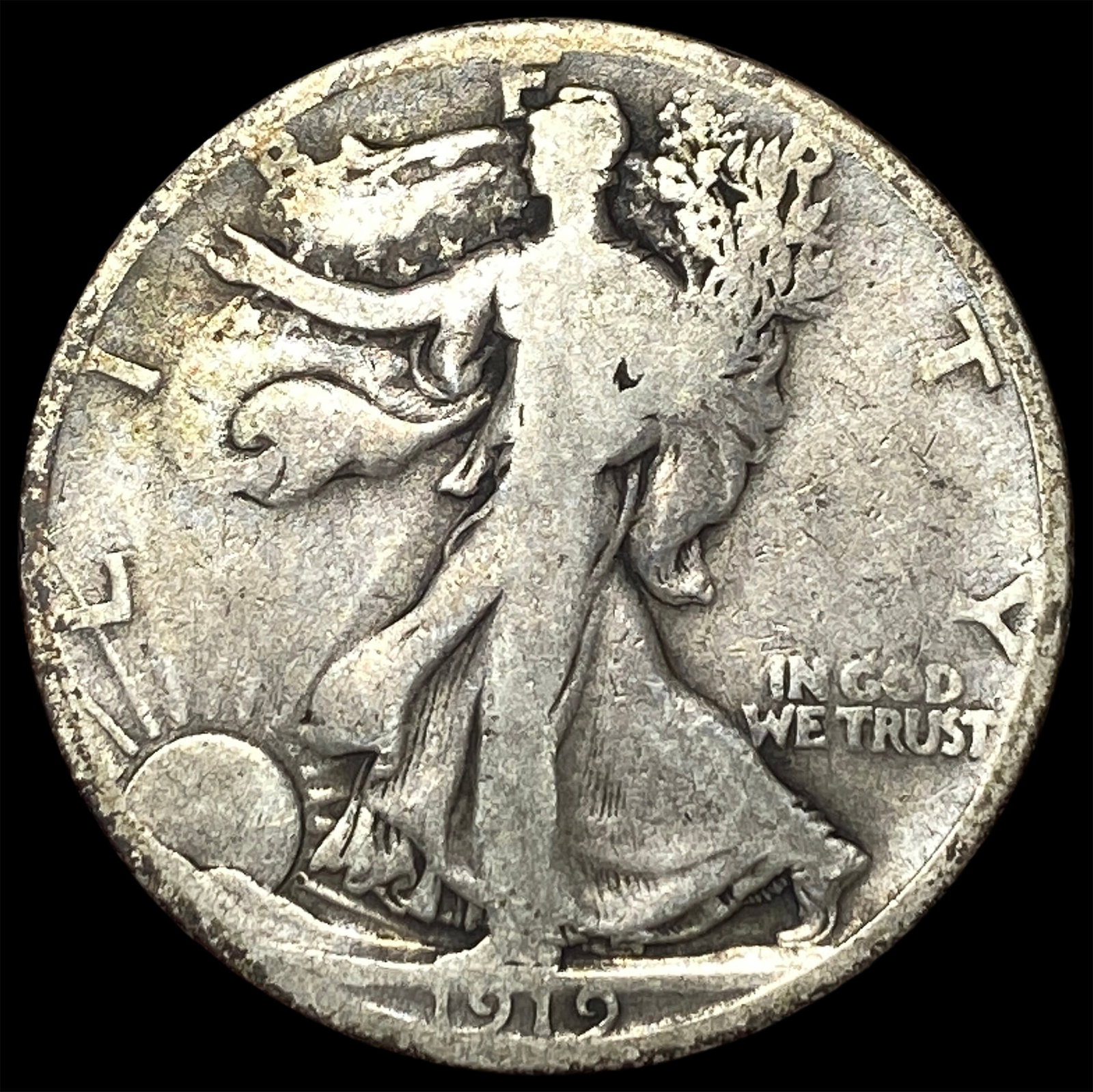1919-D Silver Walking Liberty Half Dollar LIGHTLY CIRCULATED: 1919-D Silver Walking Liberty Half Dollar LIGHTLY CIRCULATED