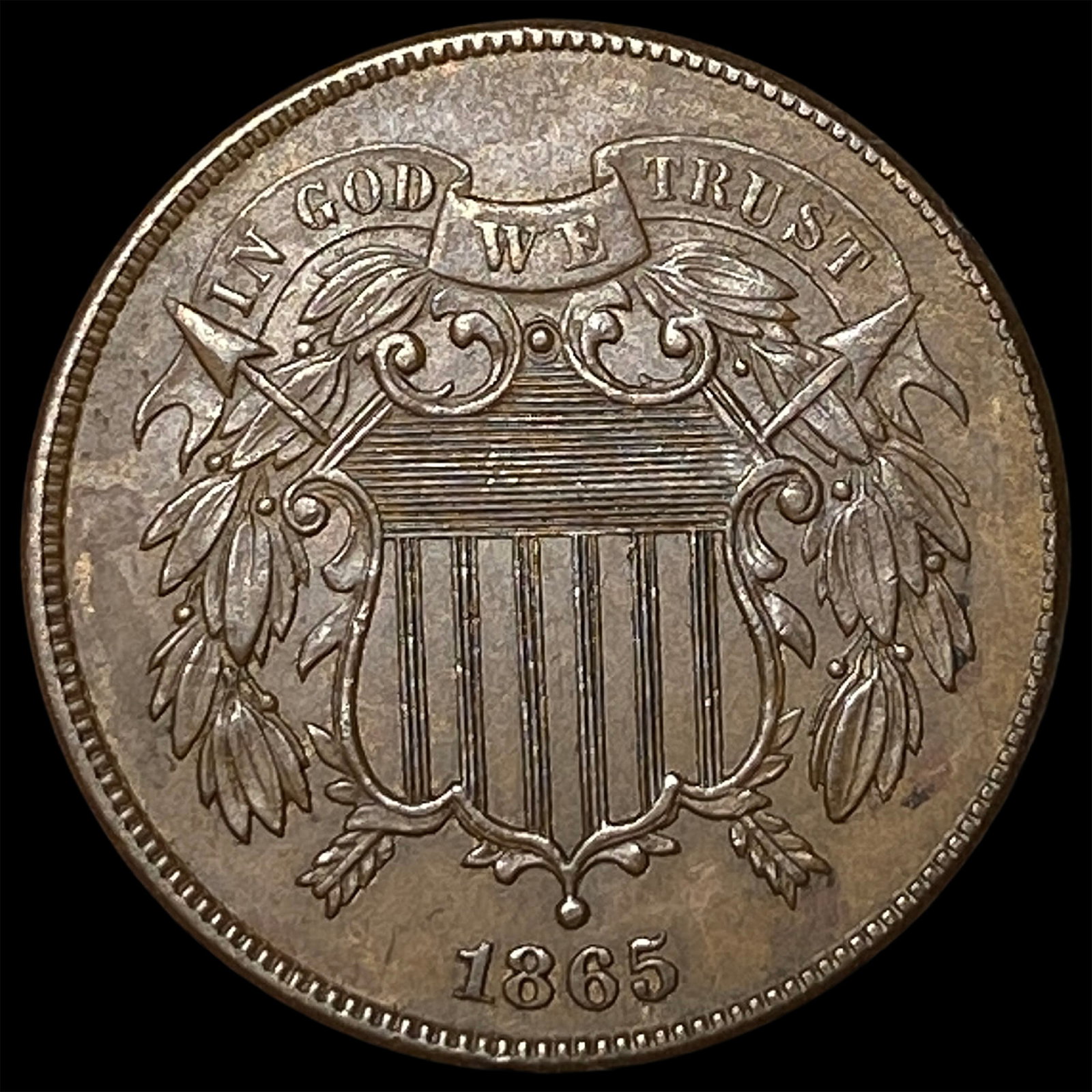 1865 Two-Cent Piece CLOSELY UNCIRCULATED (1 of 2)