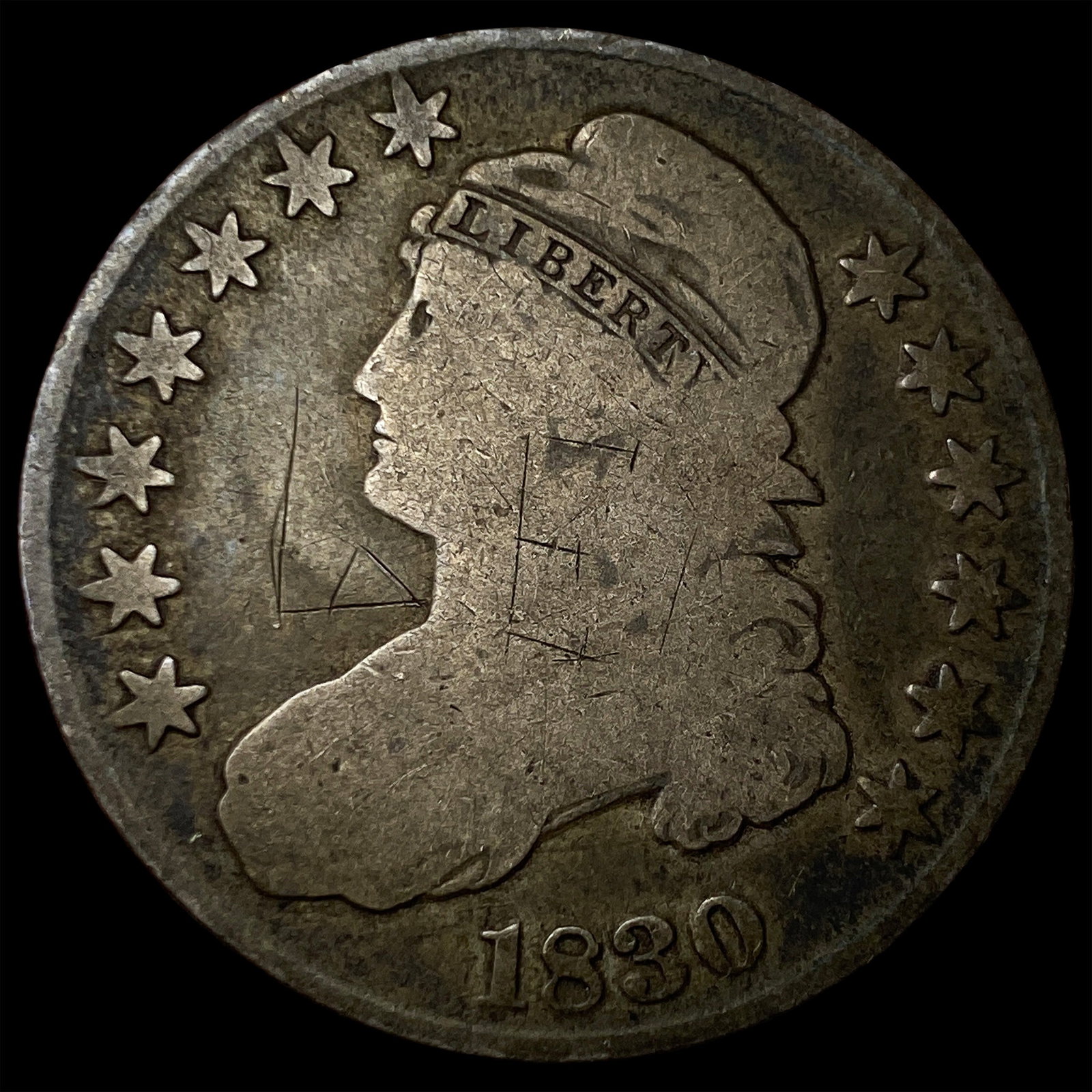1830 Silver Capped Bust Half Dollar NICELY CIRCULATED (1 of 2)