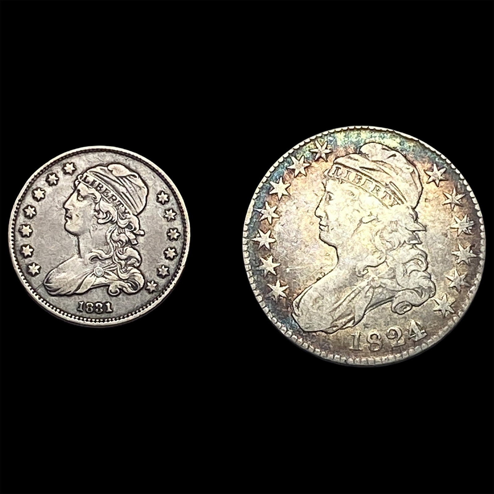 [2 Coins] 1824-1831 Capped Bust 25C-50C (1 of 2)