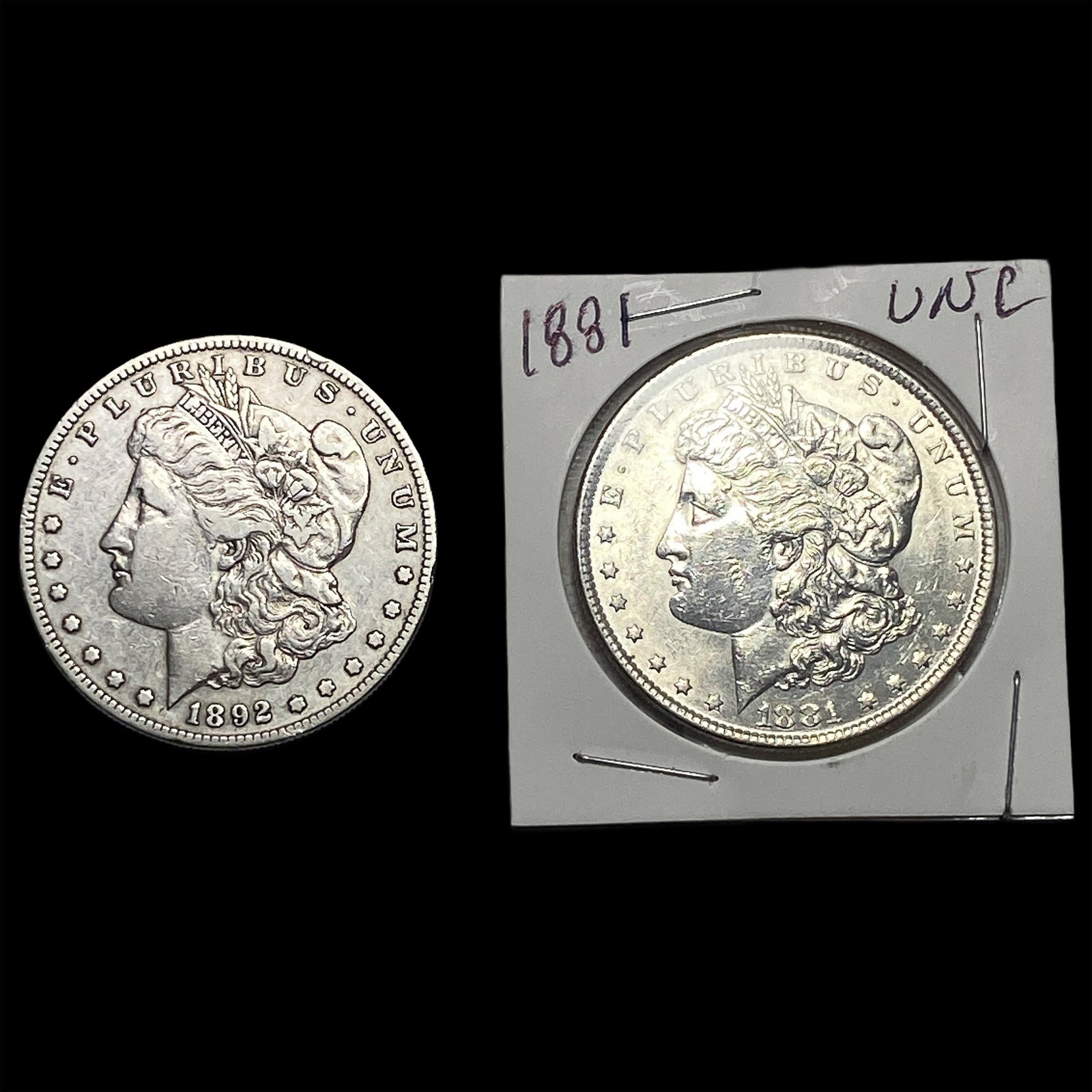 [2 Coins] 1881-1892 Morgan Silver Dollar: [2 Coins] 1881-1892 Morgan Silver Dollar