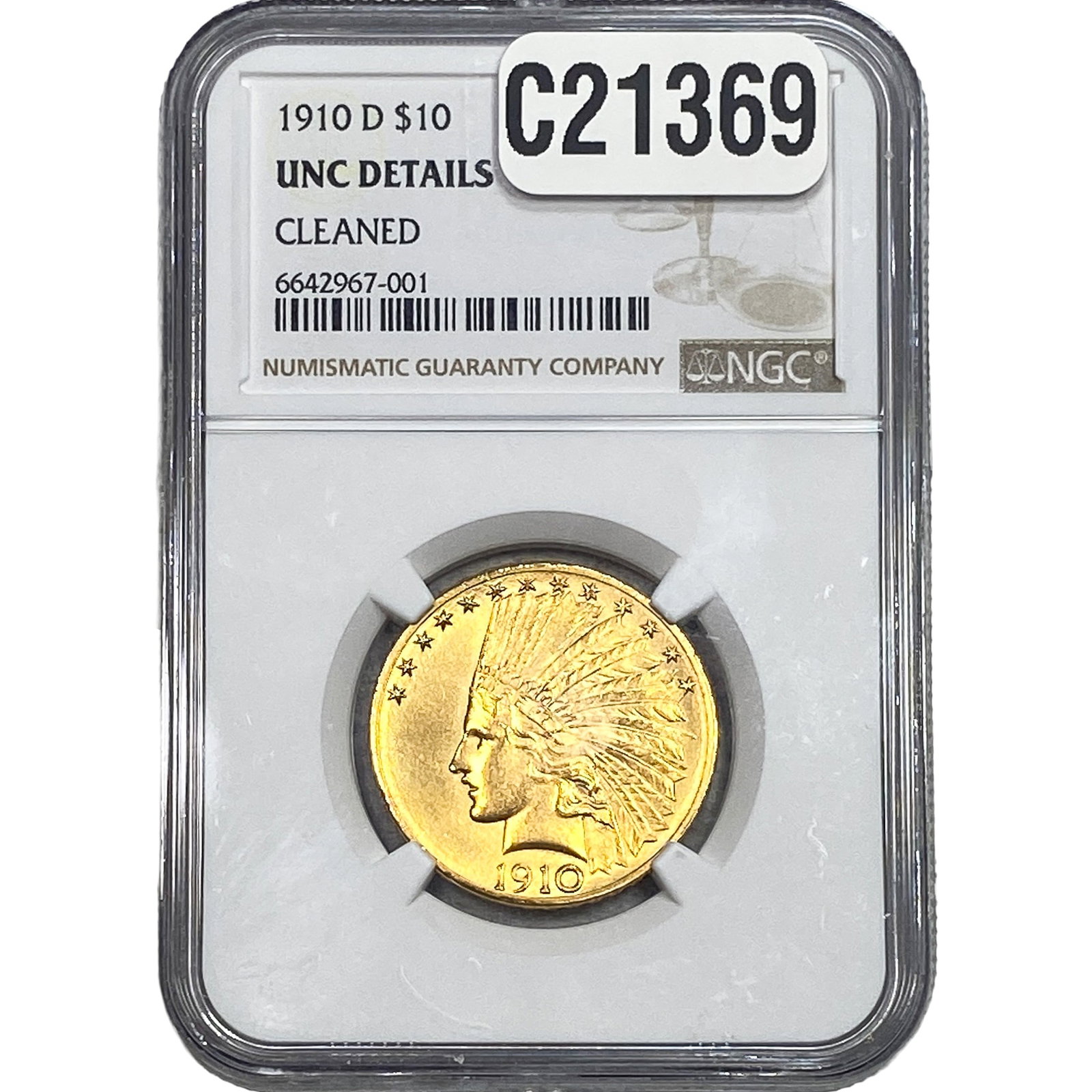1910-D $10 Gold Eagle NGC UNC (1 of 2)