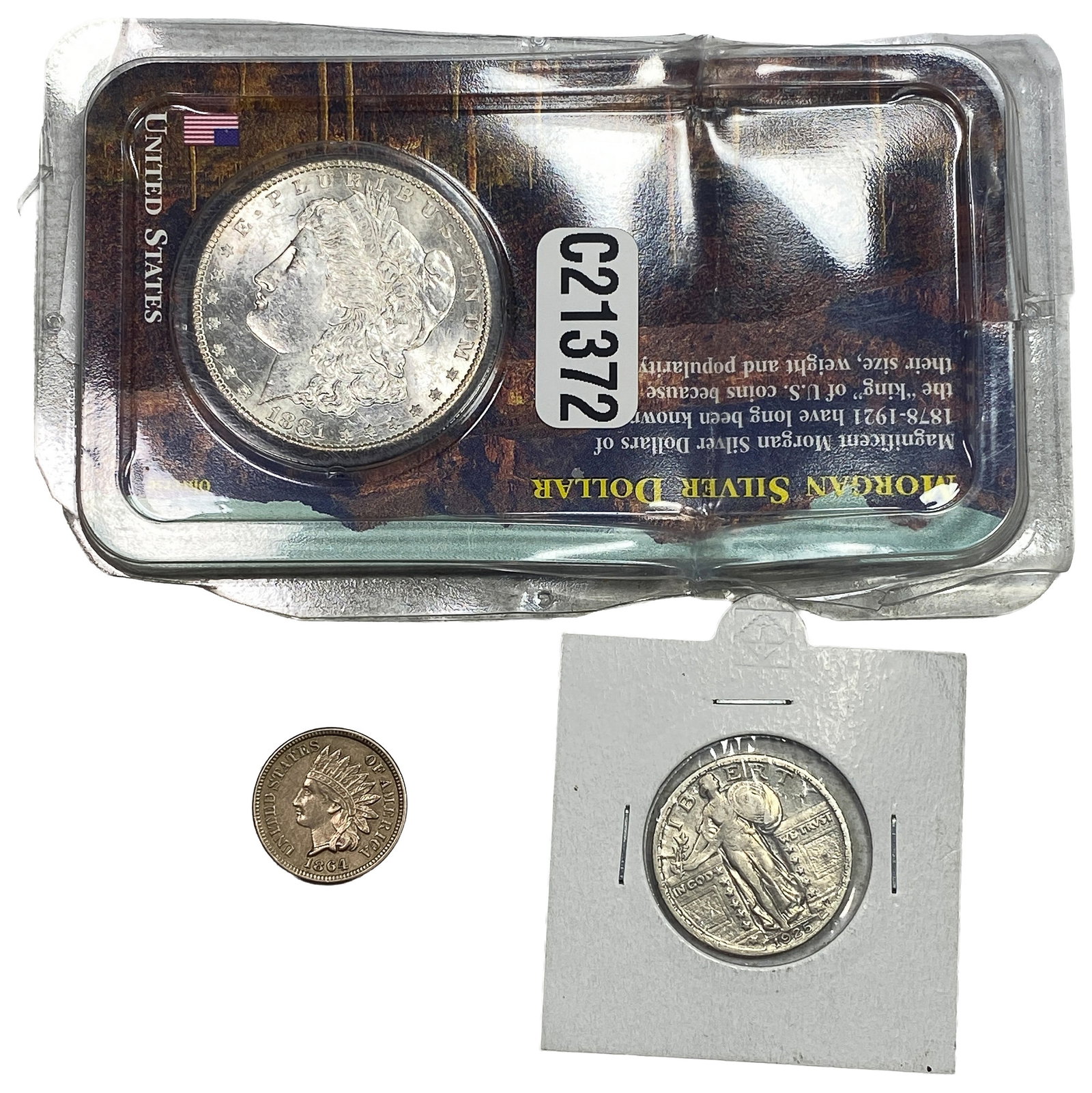 [3 Coins] 1864-1925 U.S. Coin Lot 1C-$1 (1 of 2)