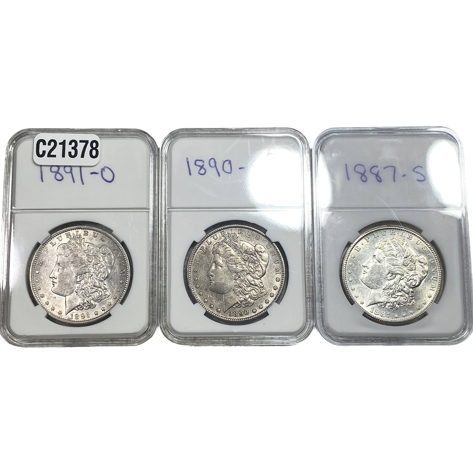 [3 Coins] 1887-1891 Morgan Silver Dollar: [3 Coins] 1887-1891 Morgan Silver Dollar