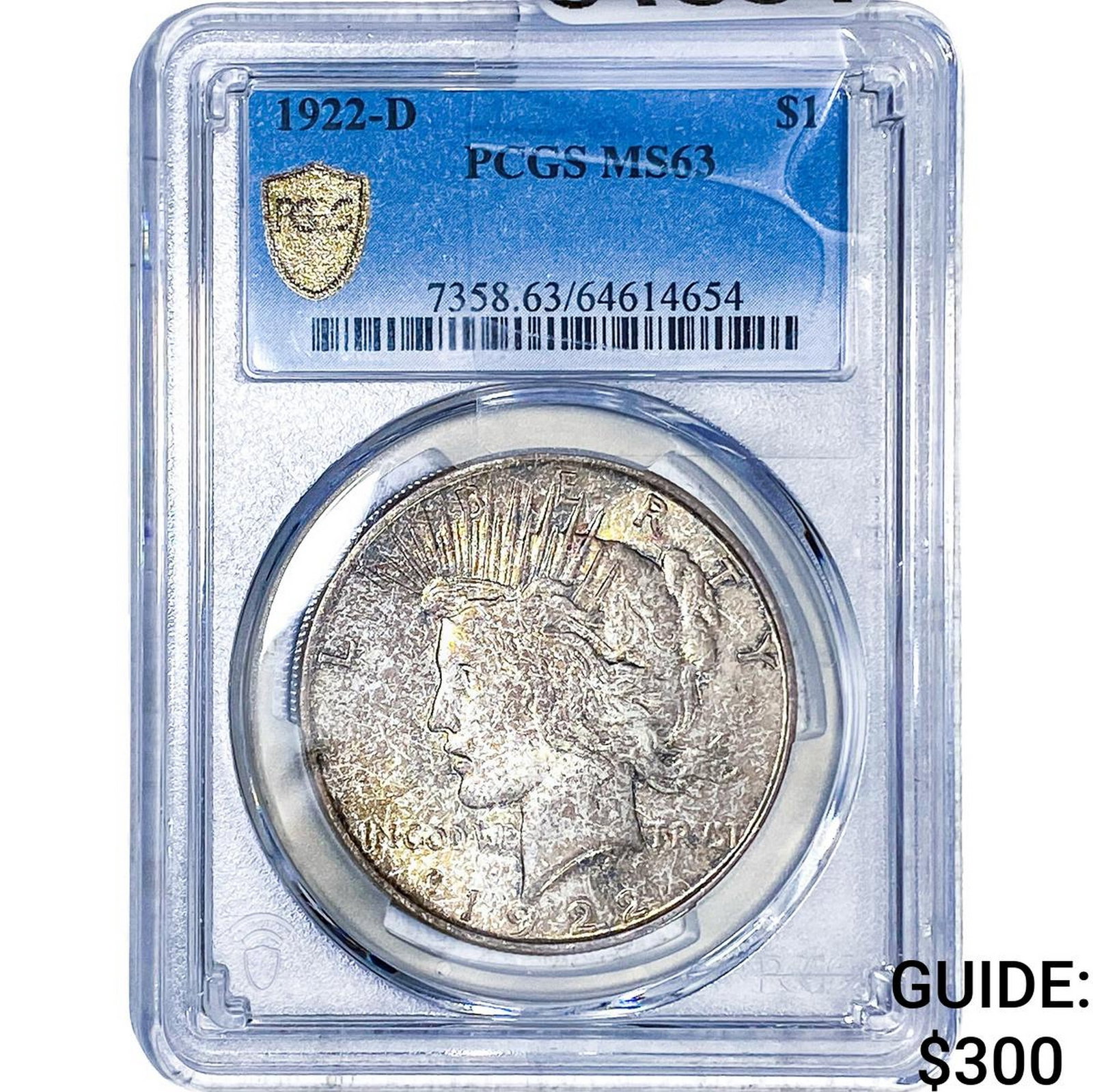 1922-D Silver Peace Dollar PCGS MS63: 1922-D Silver Peace Dollar PCGS MS63
