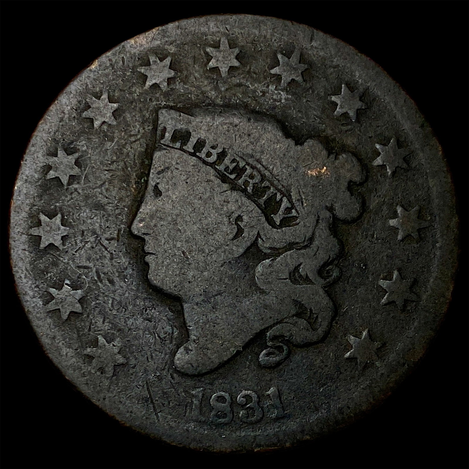 1831 Coronet Head Large Cent NICELY CIRCULATED: 1831 Coronet Head Large Cent NICELY CIRCULATED