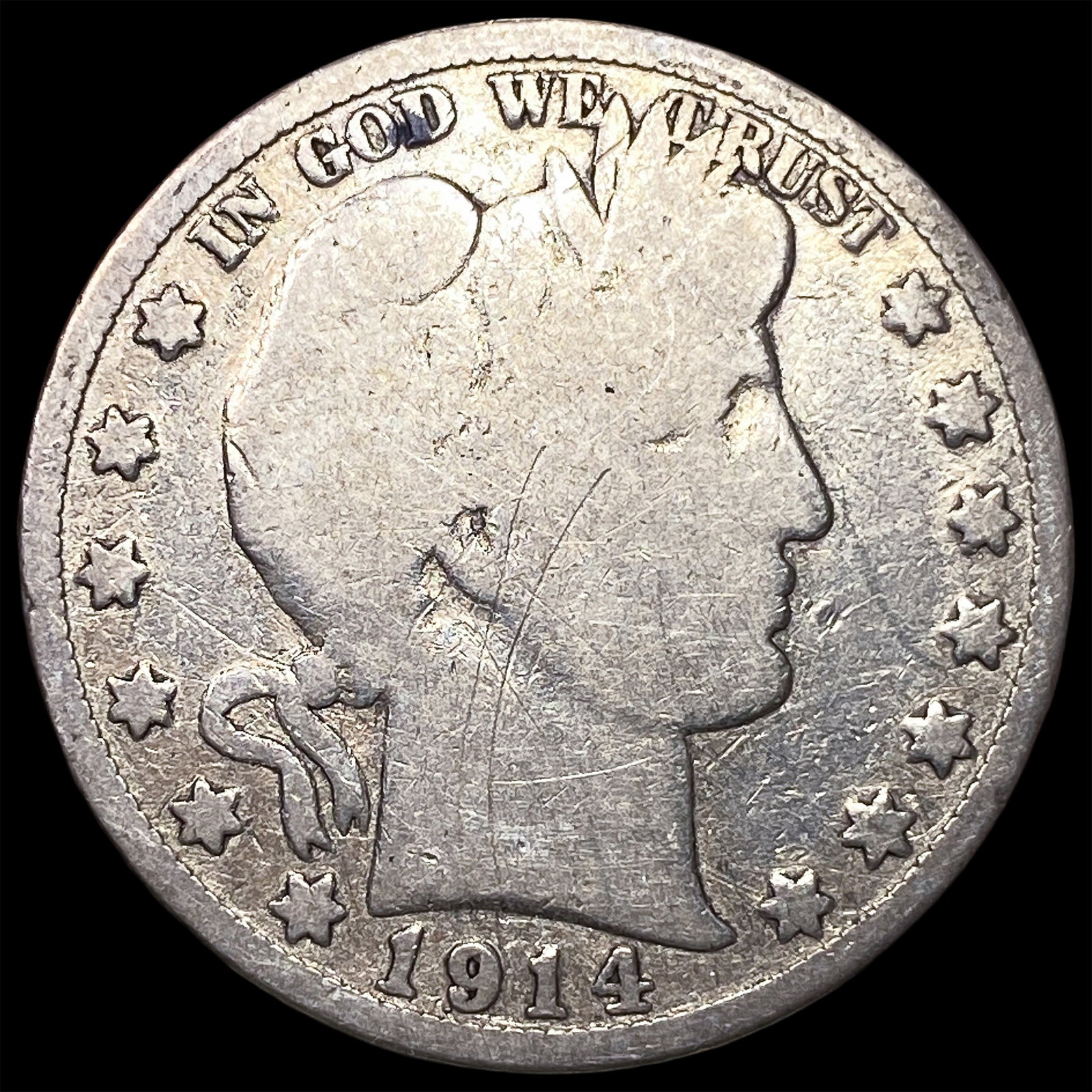 1914 Silver Barber Half Dollar LIGHTLY CIRCULATED (1 of 2)