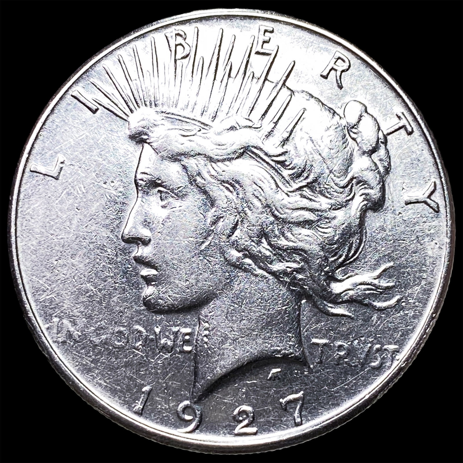 1927-S Silver Peace Dollar CHOICE AU: 1927-S Silver Peace Dollar CHOICE AU