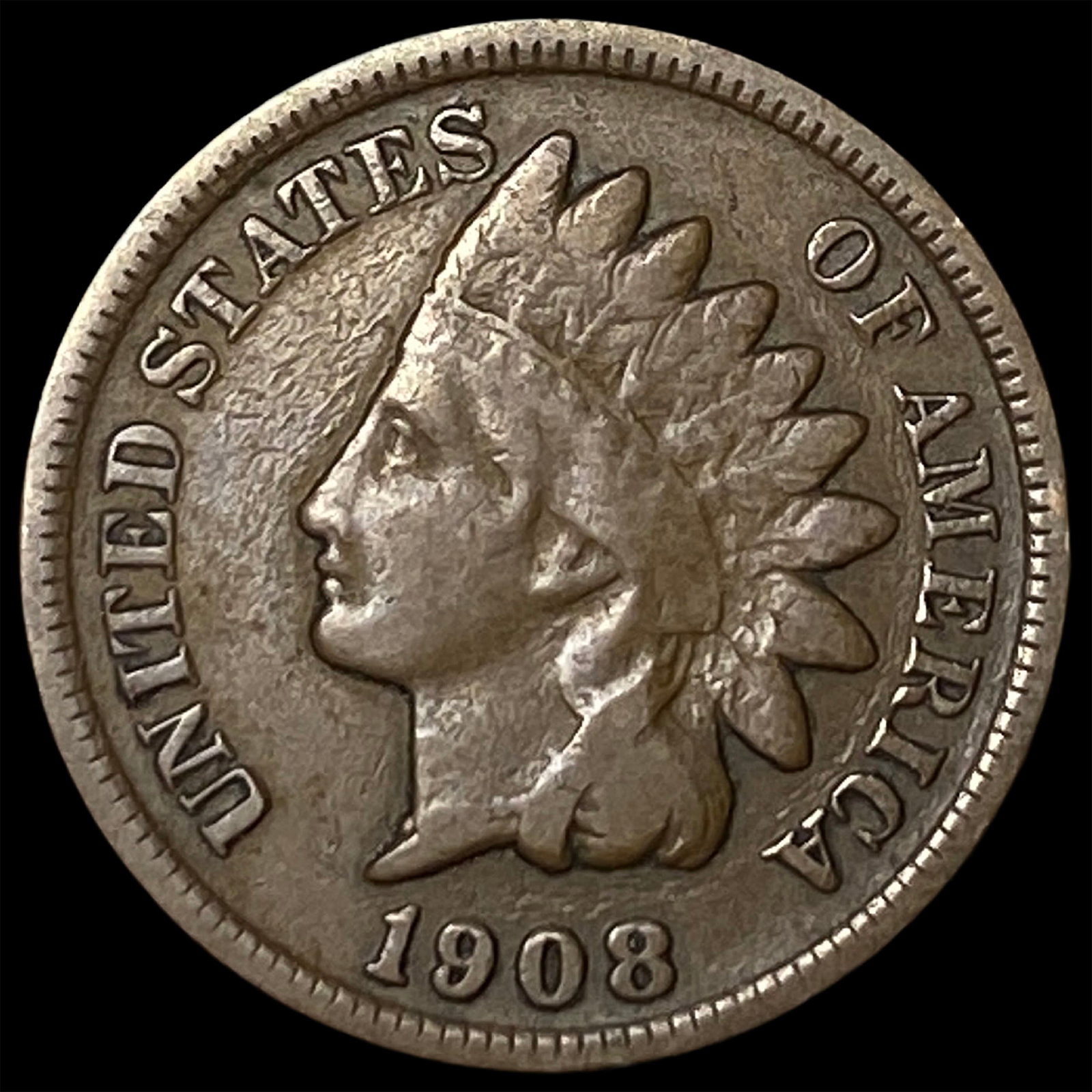 1908-S Indian Head Cent NICELY CIRCULATED (1 of 2)