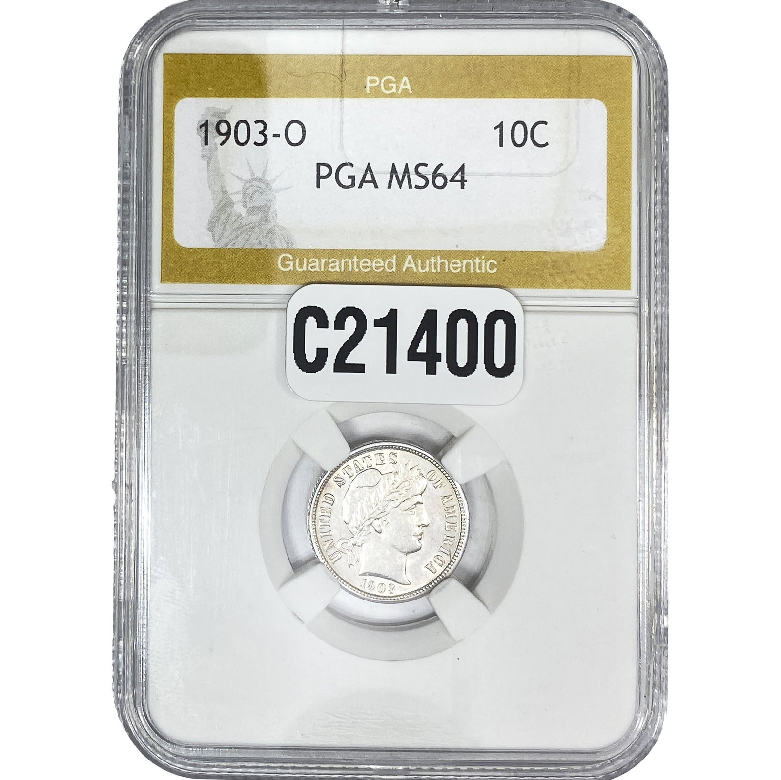 1903-O Barber Dime PGA MS64: 1903-O Barber Dime PGA MS64