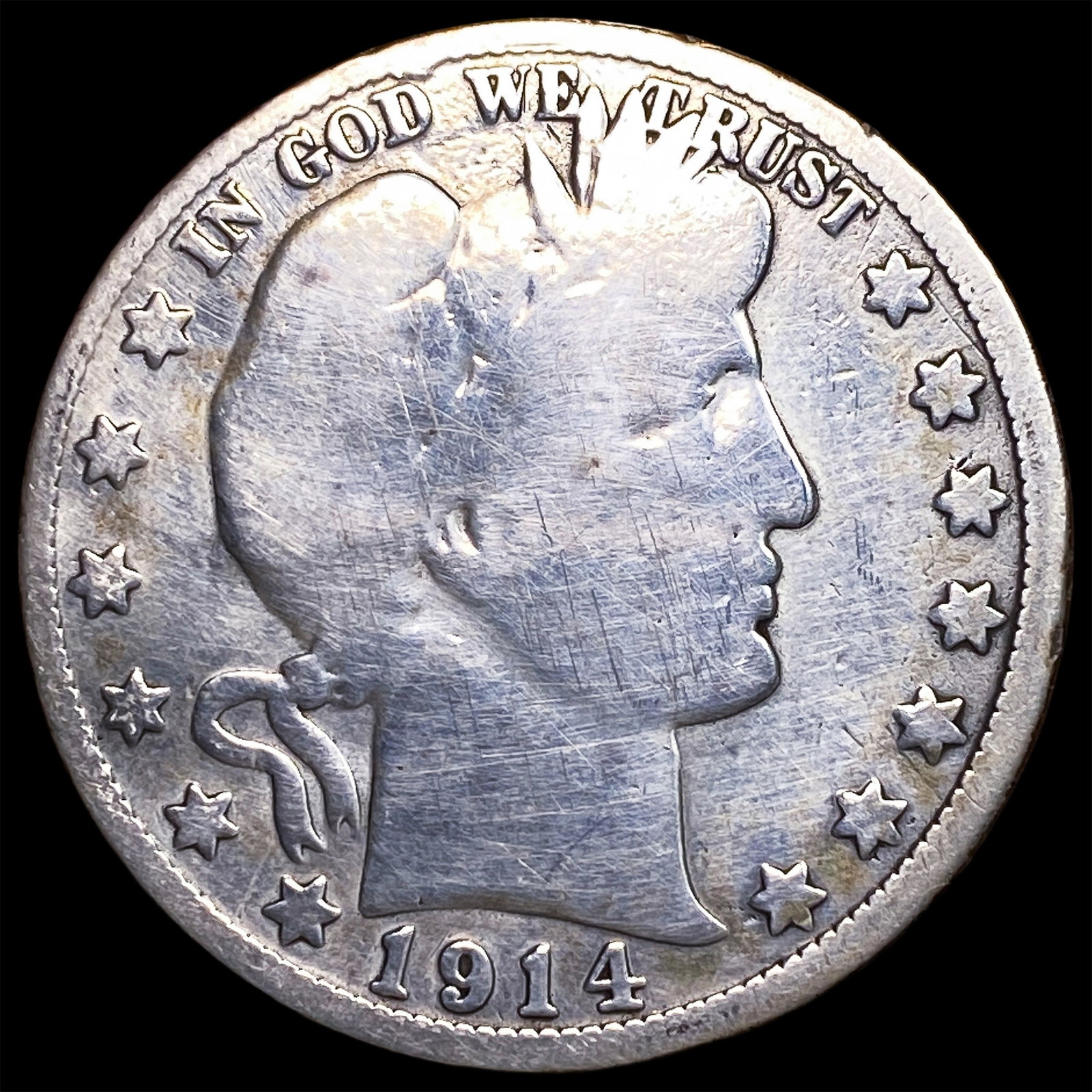 1914 Silver Barber Half Dollar LIGHTLY CIRCULATED (1 of 2)