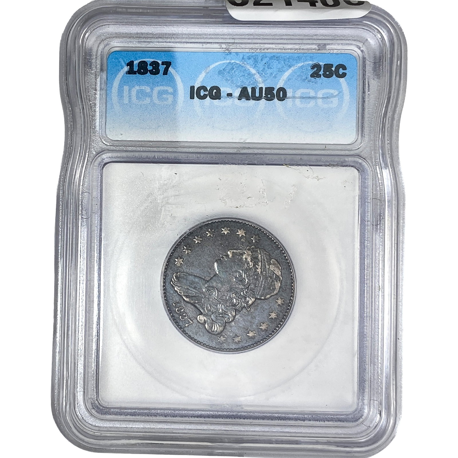1837 Capped Bust Quarter PCGS AU50: 1837 Capped Bust Quarter PCGS AU50