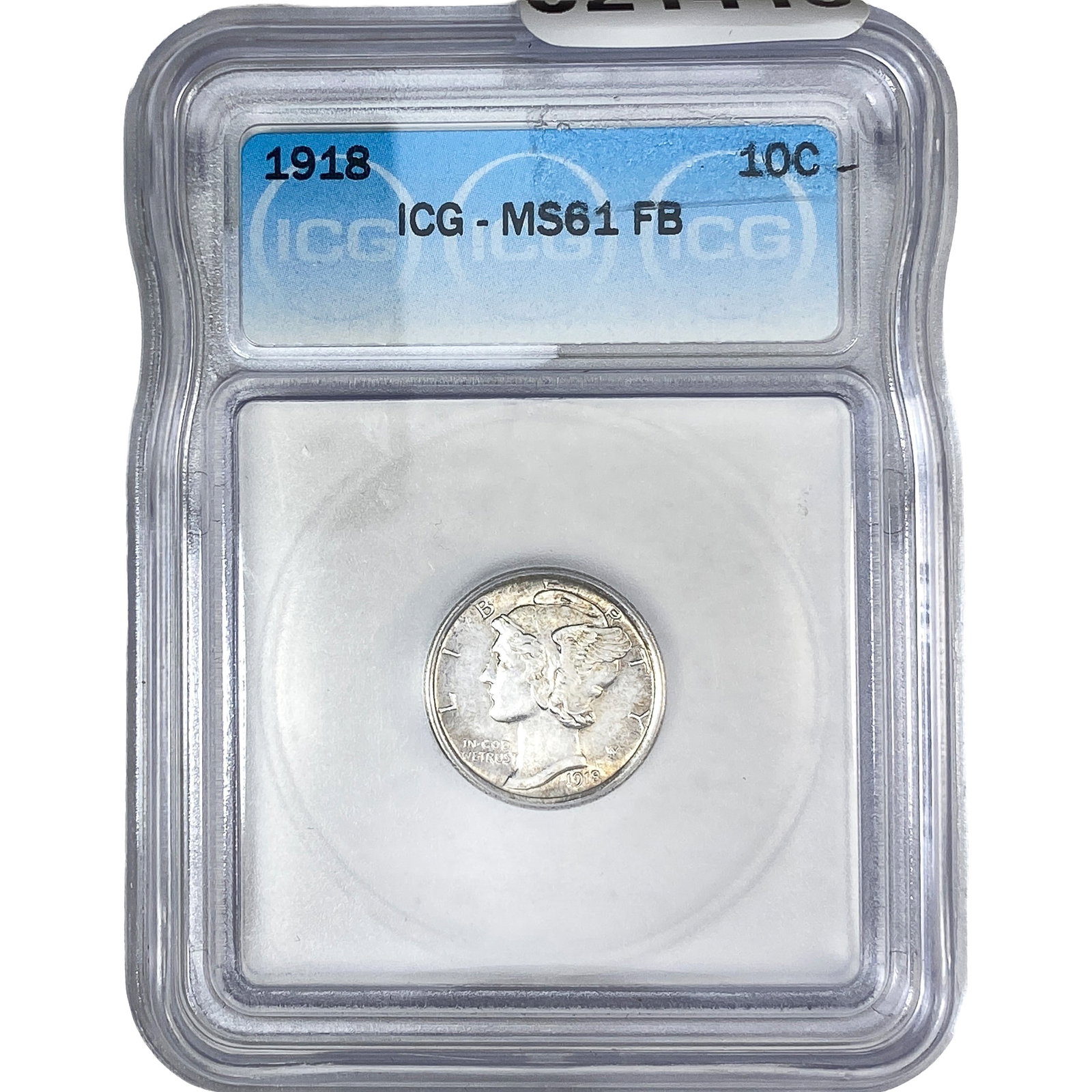 1918 Mercury Silver Dime ICG MS61 FB (1 of 2)
